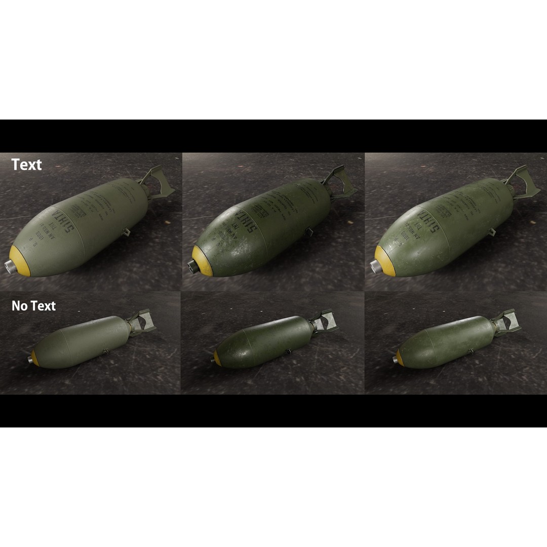Military Bomb 3D Model – PBR Textured Game Asset, FBX & OBJ - View 14