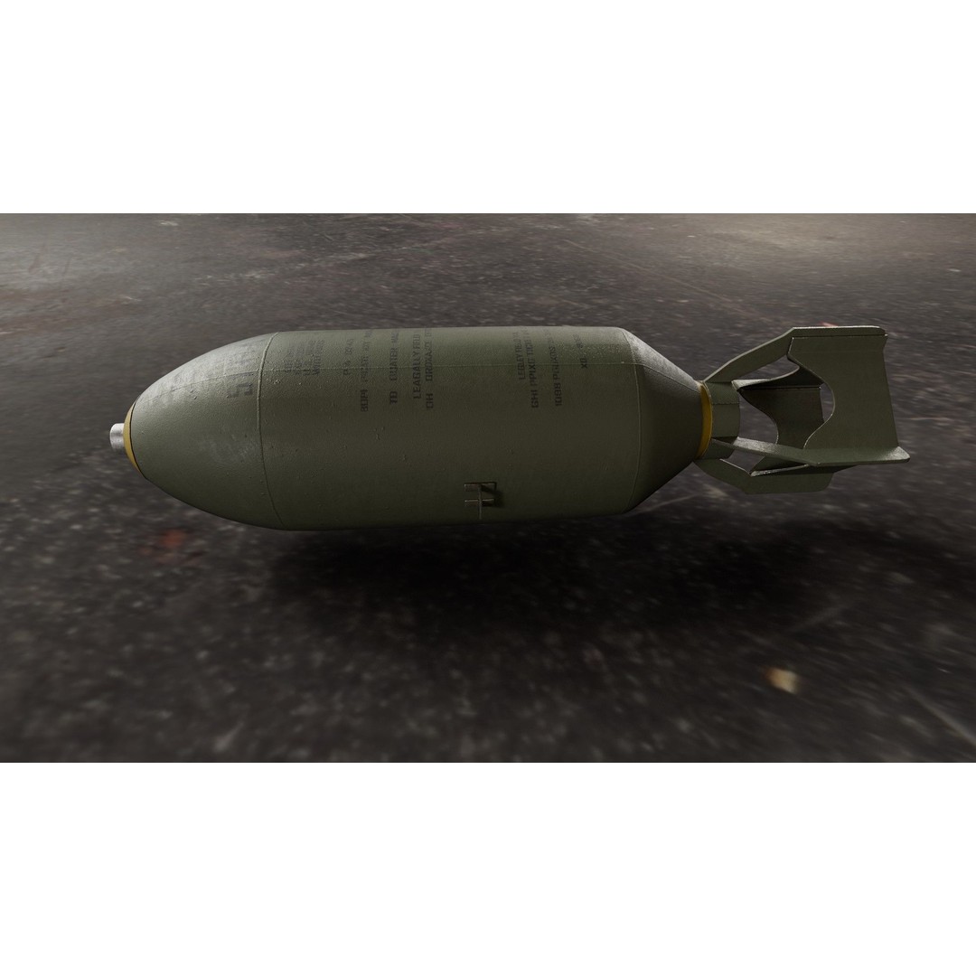 Military Bomb 3D Model – PBR Textured Game Asset, FBX & OBJ - View 3