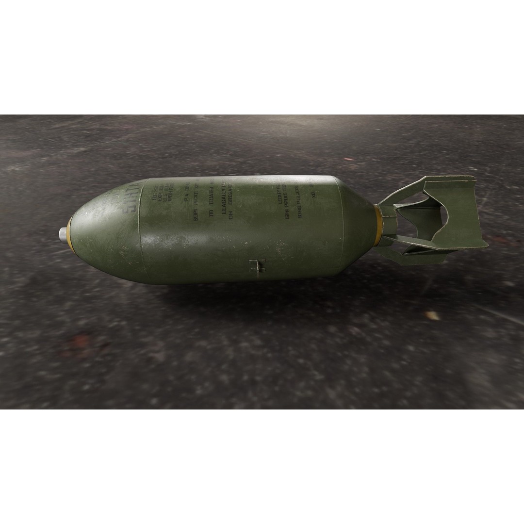 Military Bomb 3D Model – PBR Textured Game Asset, FBX & OBJ - View 9