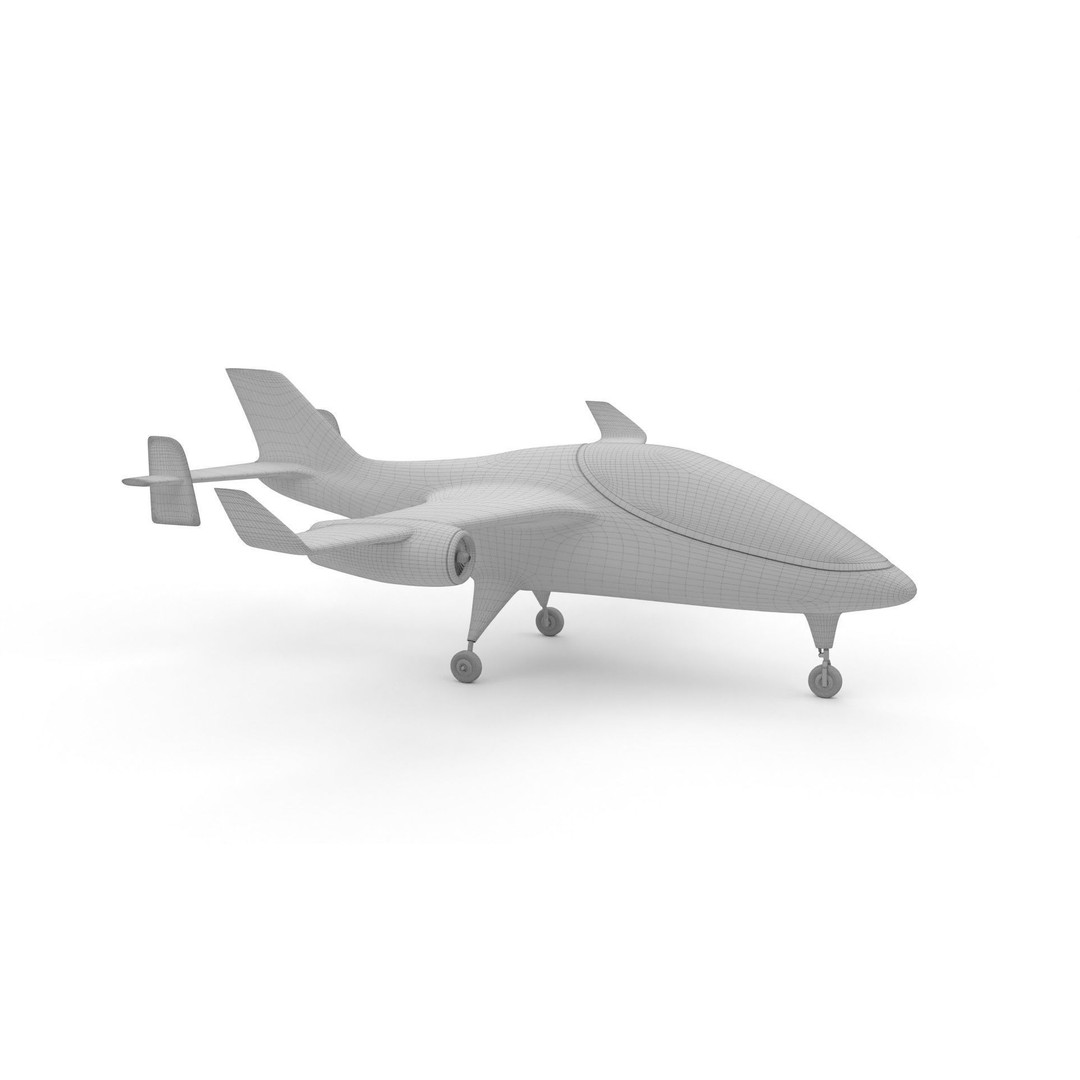 Futuristic Light Aircraft 3D Model – Sleek Private Vehicle, FBX