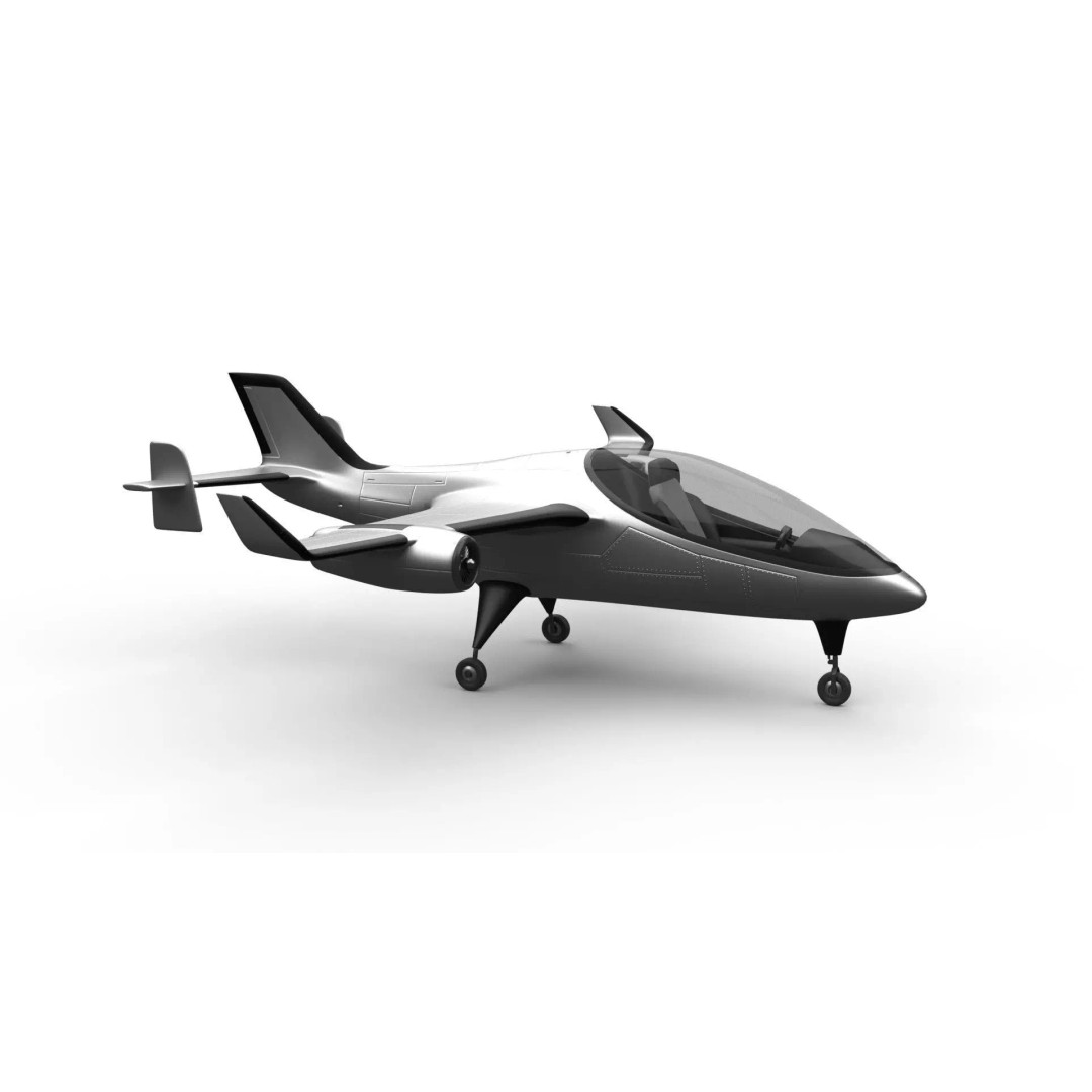 Futuristic Light Aircraft 3D Model – Sleek Private Vehicle, FBX - View 2