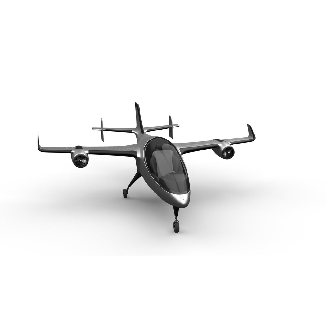 Futuristic Light Aircraft 3D Model – Sleek Private Vehicle, FBX - View 3