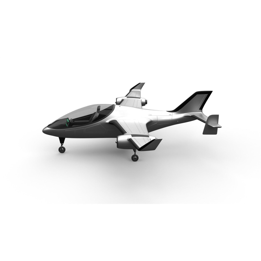 Futuristic Light Aircraft 3D Model – Sleek Private Vehicle, FBX - View 5