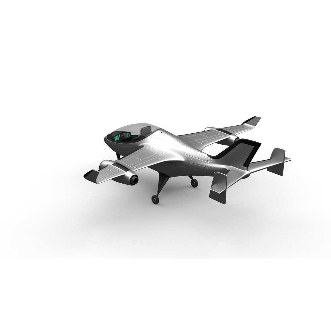 Futuristic Light Aircraft 3D Model – Sleek Private Vehicle, FBX - View 6