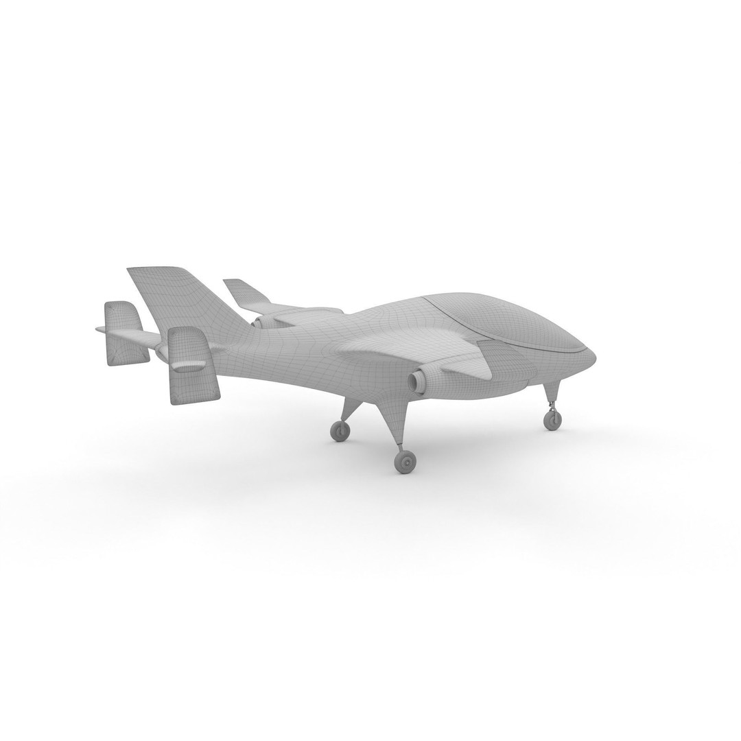 Futuristic Light Aircraft 3D Model – Sleek Private Vehicle, FBX - View 8