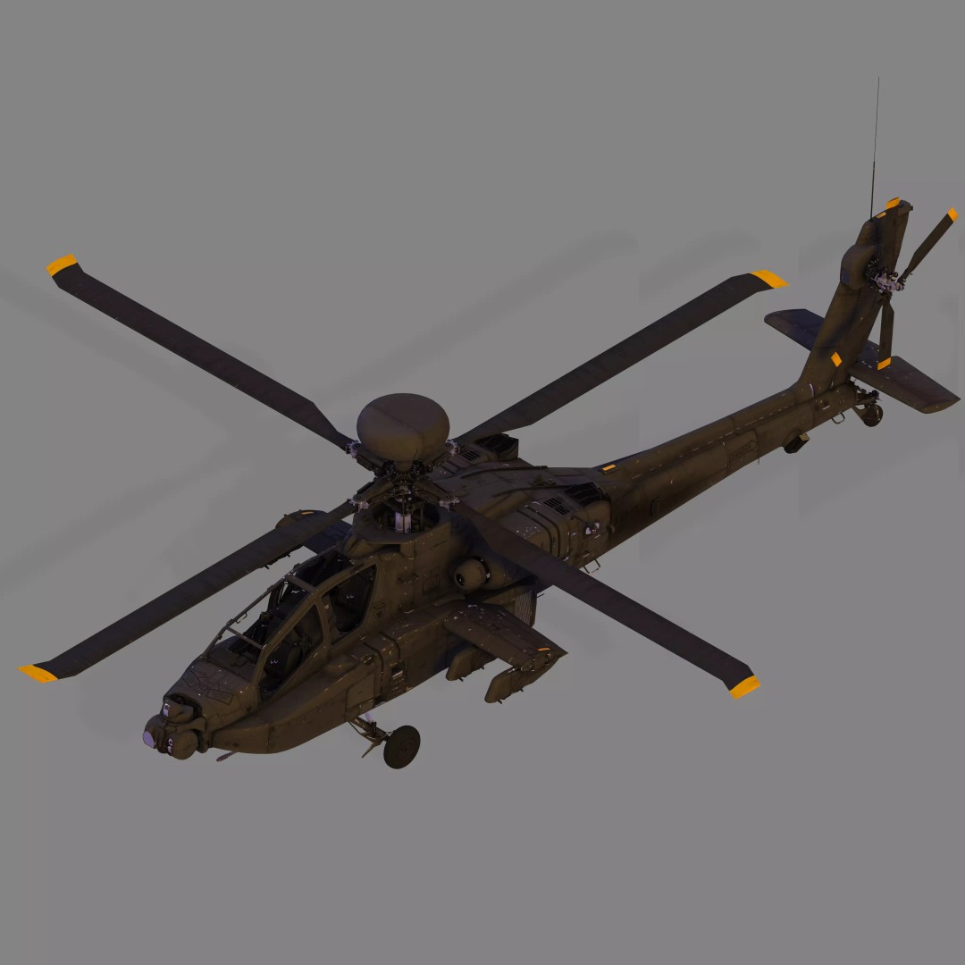 AH-64D Apache 3D Model – High Poly Military Helicopter, FBX - View 2