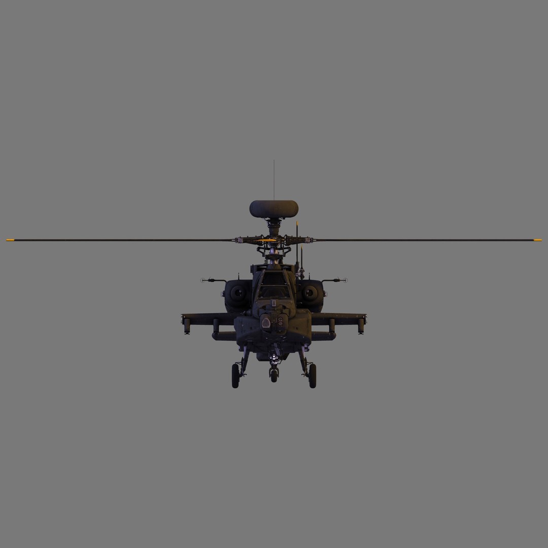 AH-64D Apache 3D Model – High Poly Military Helicopter, FBX - View 5