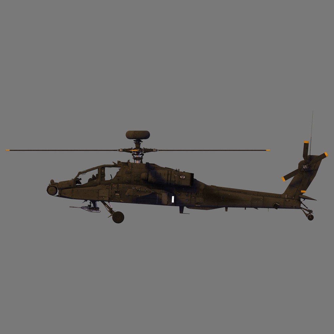 AH-64D Apache 3D Model – High Poly Military Helicopter, FBX - View 6
