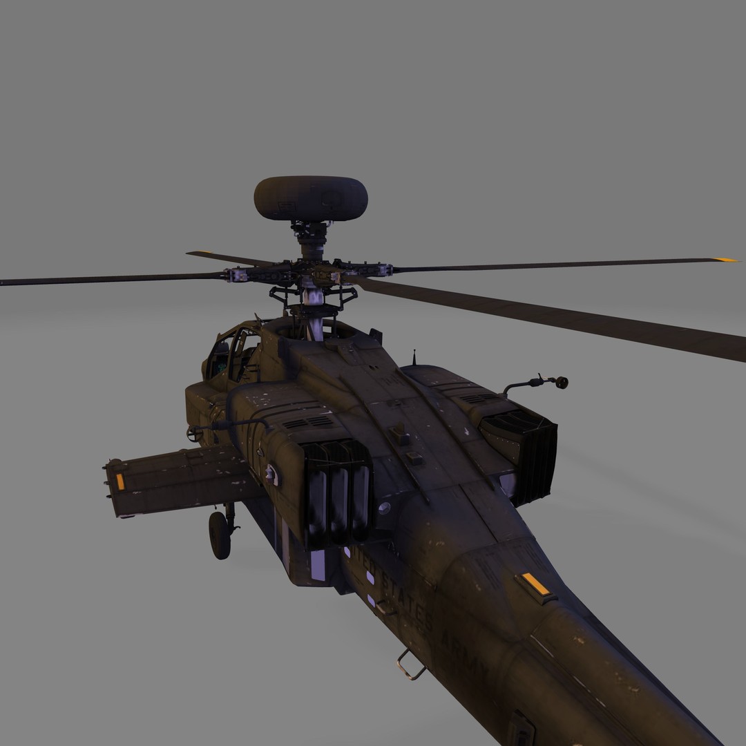 AH-64D Apache 3D Model – High Poly Military Helicopter, FBX - View 7