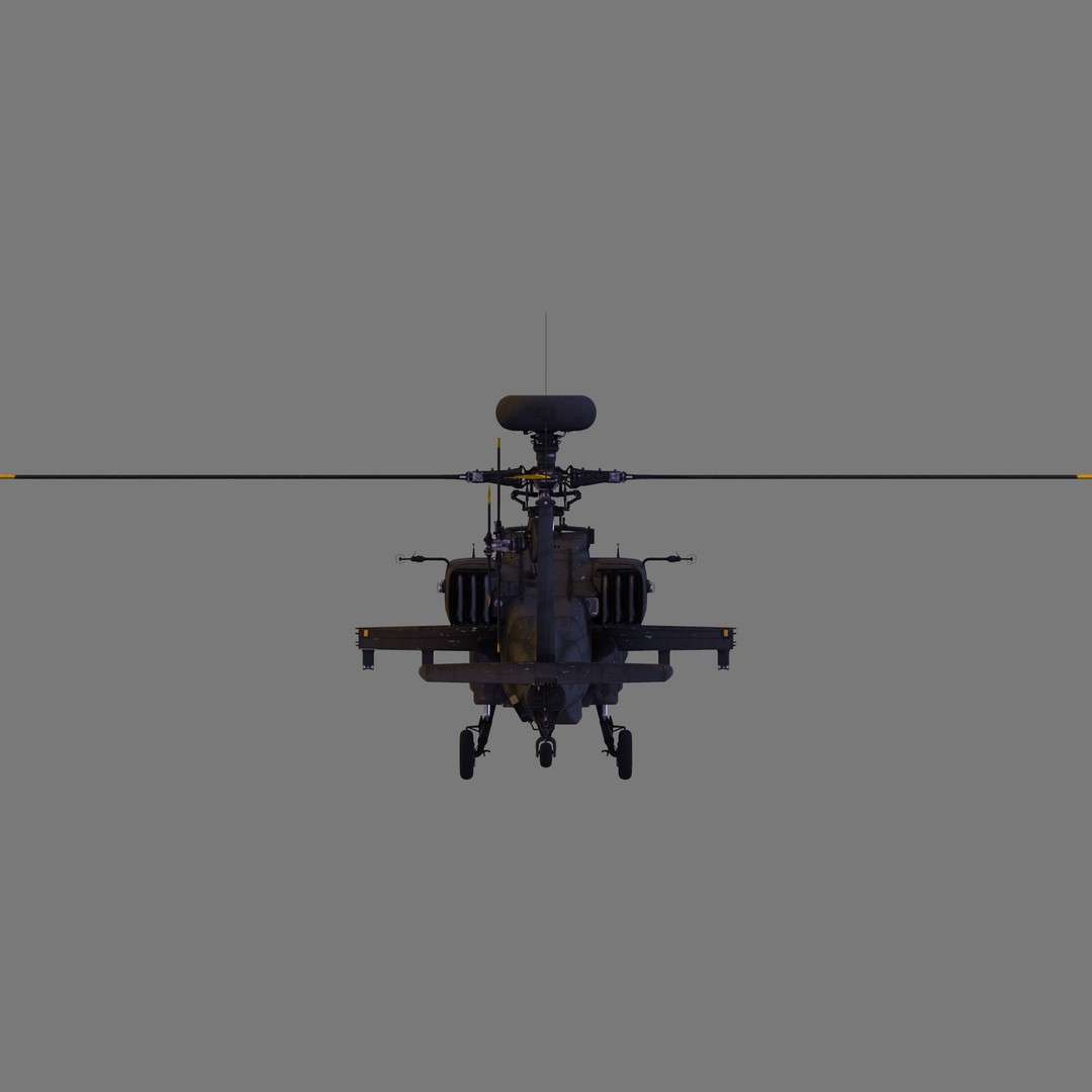 AH-64D Apache 3D Model – High Poly Military Helicopter, FBX - View 8