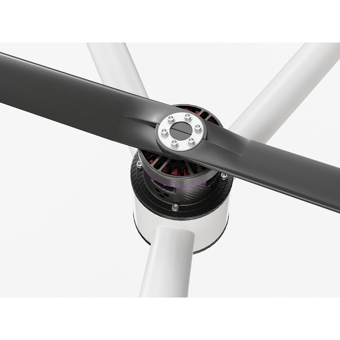 E-VOLO VC200 Volocopter 3D Model – High Poly Rigged Multirotor, FBX, OBJ - View 10
