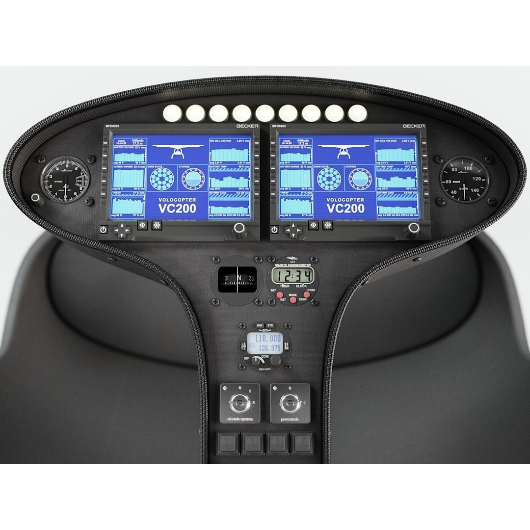 E-VOLO VC200 Volocopter 3D Model – High Poly Rigged Multirotor, FBX, OBJ - View 13