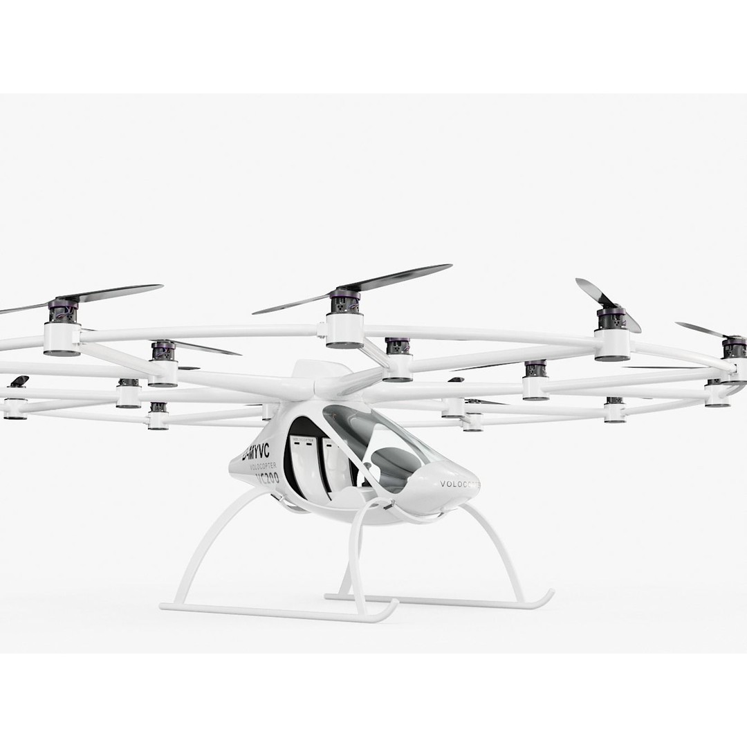 E-VOLO VC200 Volocopter 3D Model – High Poly Rigged Multirotor, FBX, OBJ - View 18