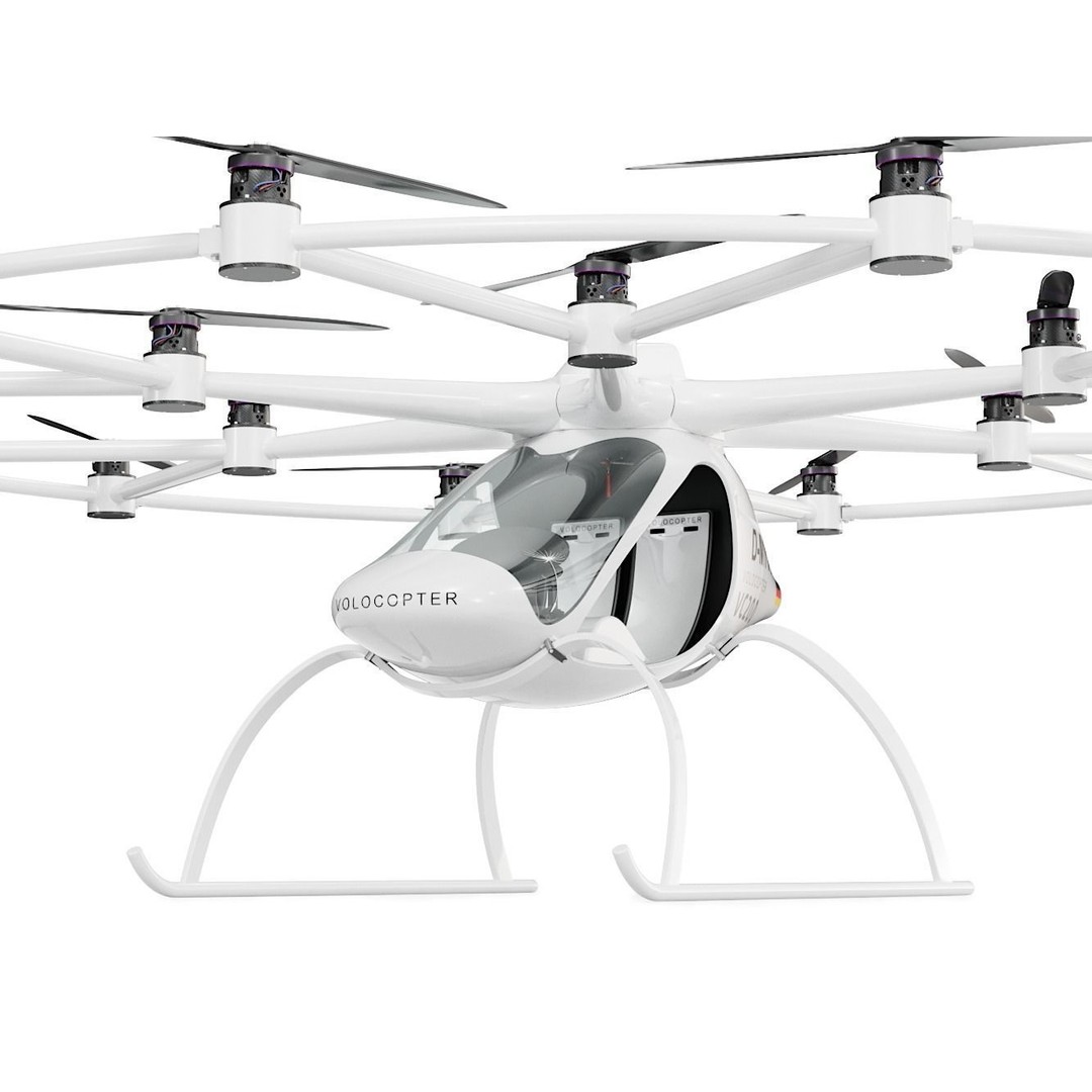E-VOLO VC200 Volocopter 3D Model – High Poly Rigged Multirotor, FBX, OBJ - View 2