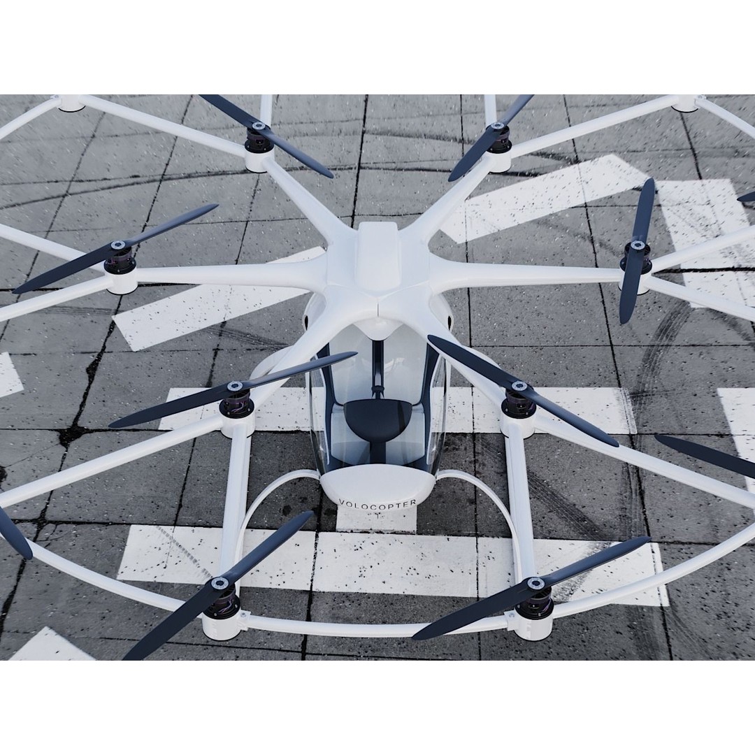 E-VOLO VC200 Volocopter 3D Model – High Poly Rigged Multirotor, FBX, OBJ - View 26