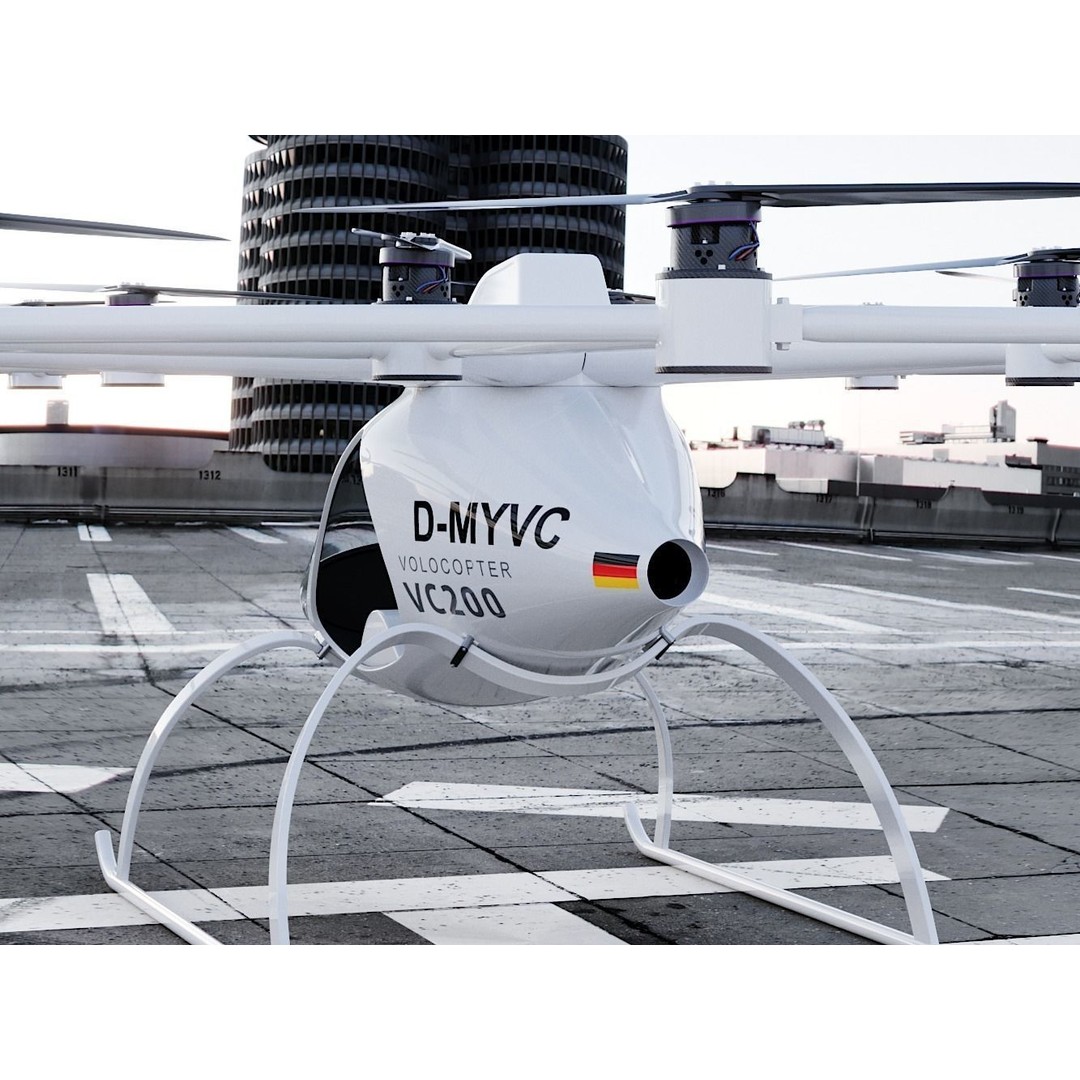 E-VOLO VC200 Volocopter 3D Model – High Poly Rigged Multirotor, FBX, OBJ - View 29