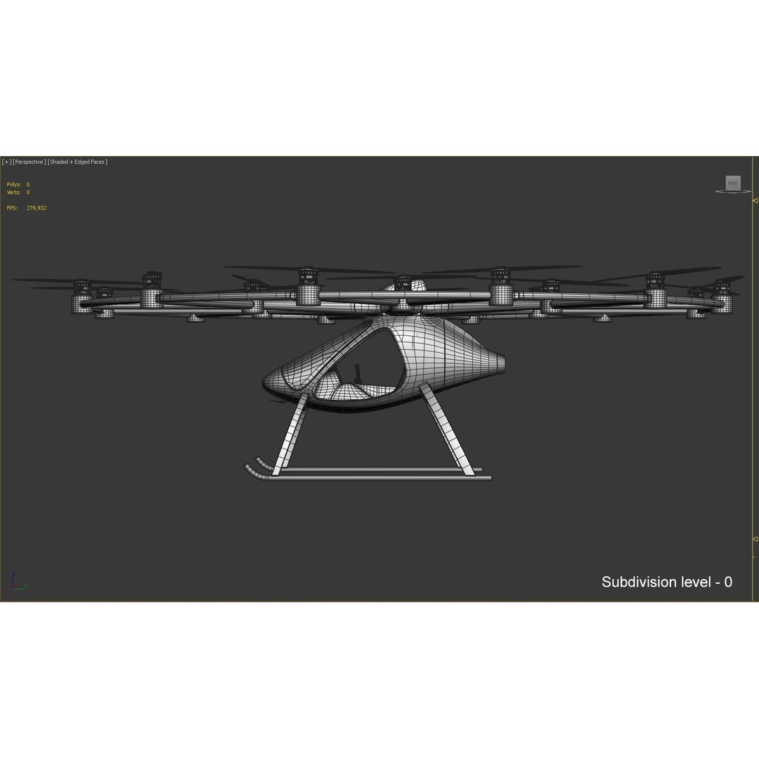E-VOLO VC200 Volocopter 3D Model – High Poly Rigged Multirotor, FBX, OBJ - View 31