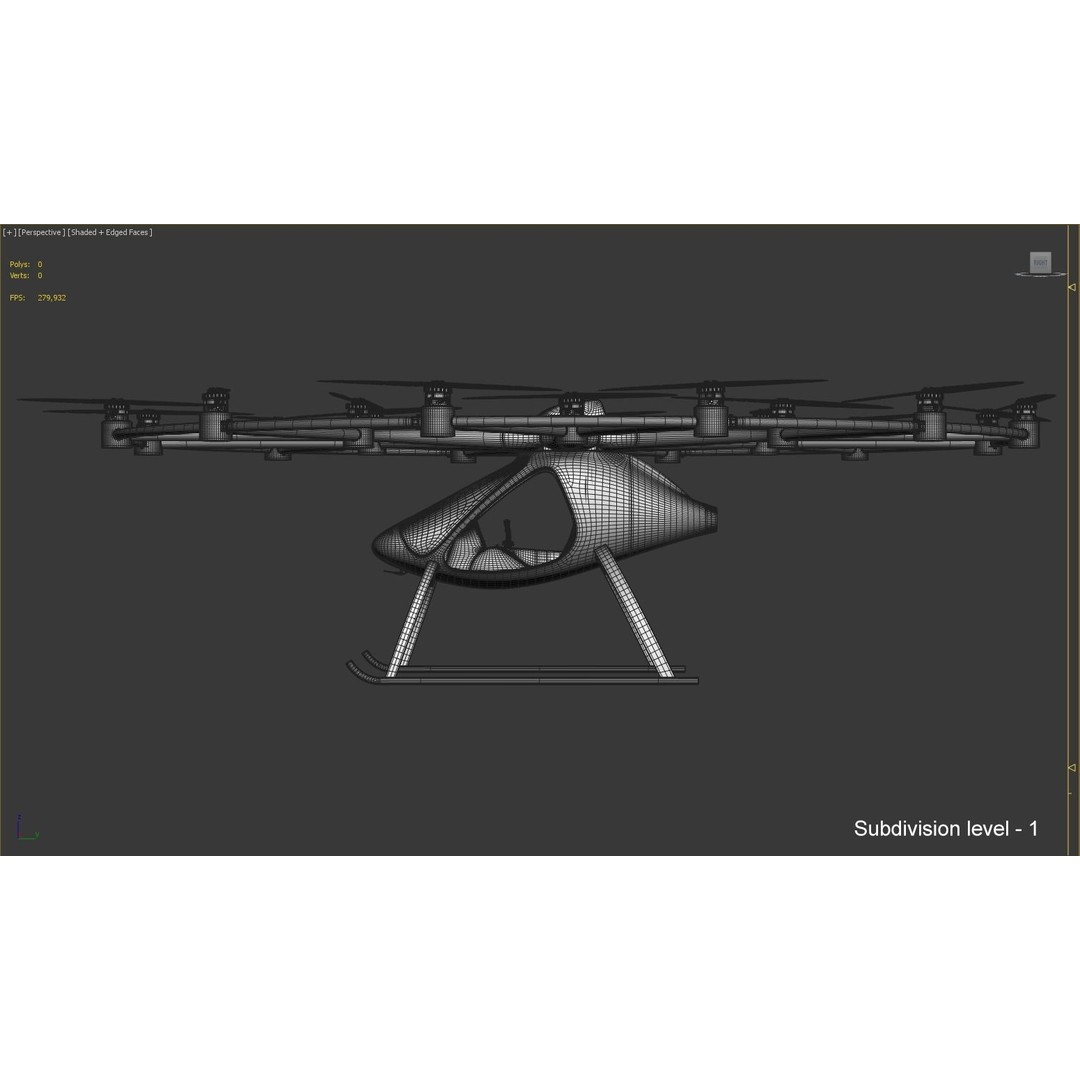 E-VOLO VC200 Volocopter 3D Model – High Poly Rigged Multirotor, FBX, OBJ - View 32