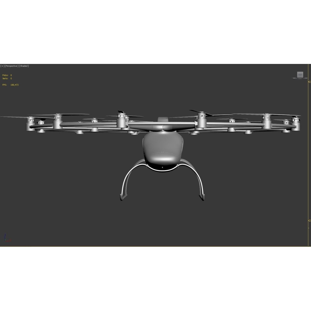 E-VOLO VC200 Volocopter 3D Model – High Poly Rigged Multirotor, FBX, OBJ - View 33