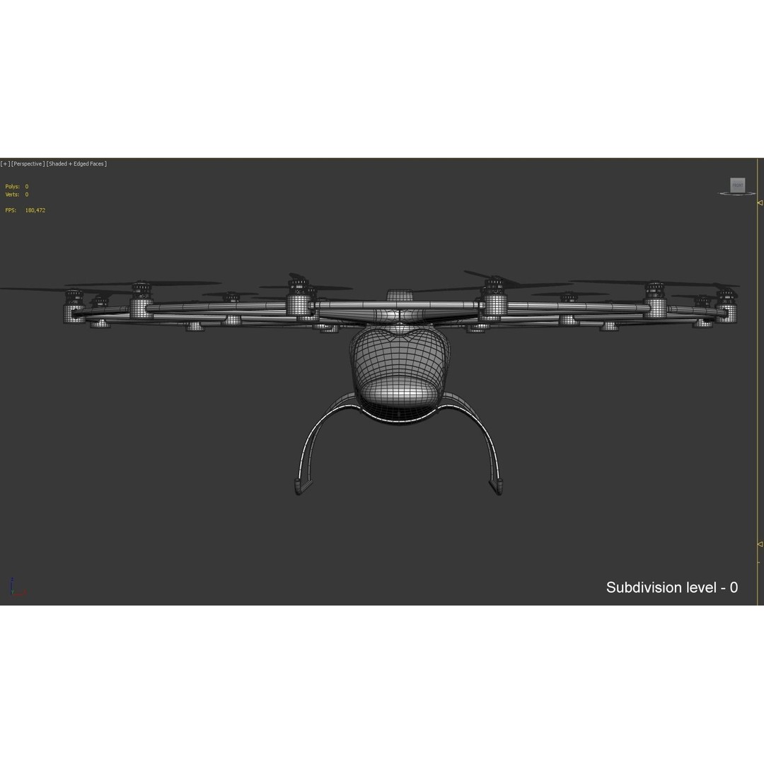 E-VOLO VC200 Volocopter 3D Model – High Poly Rigged Multirotor, FBX, OBJ - View 34