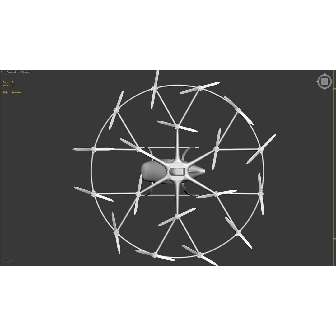 E-VOLO VC200 Volocopter 3D Model – High Poly Rigged Multirotor, FBX, OBJ - View 36