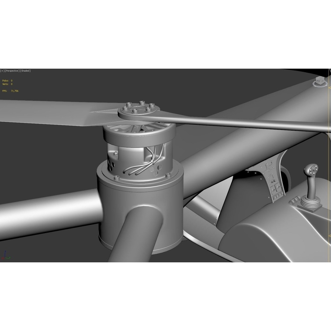 E-VOLO VC200 Volocopter 3D Model – High Poly Rigged Multirotor, FBX, OBJ - View 45