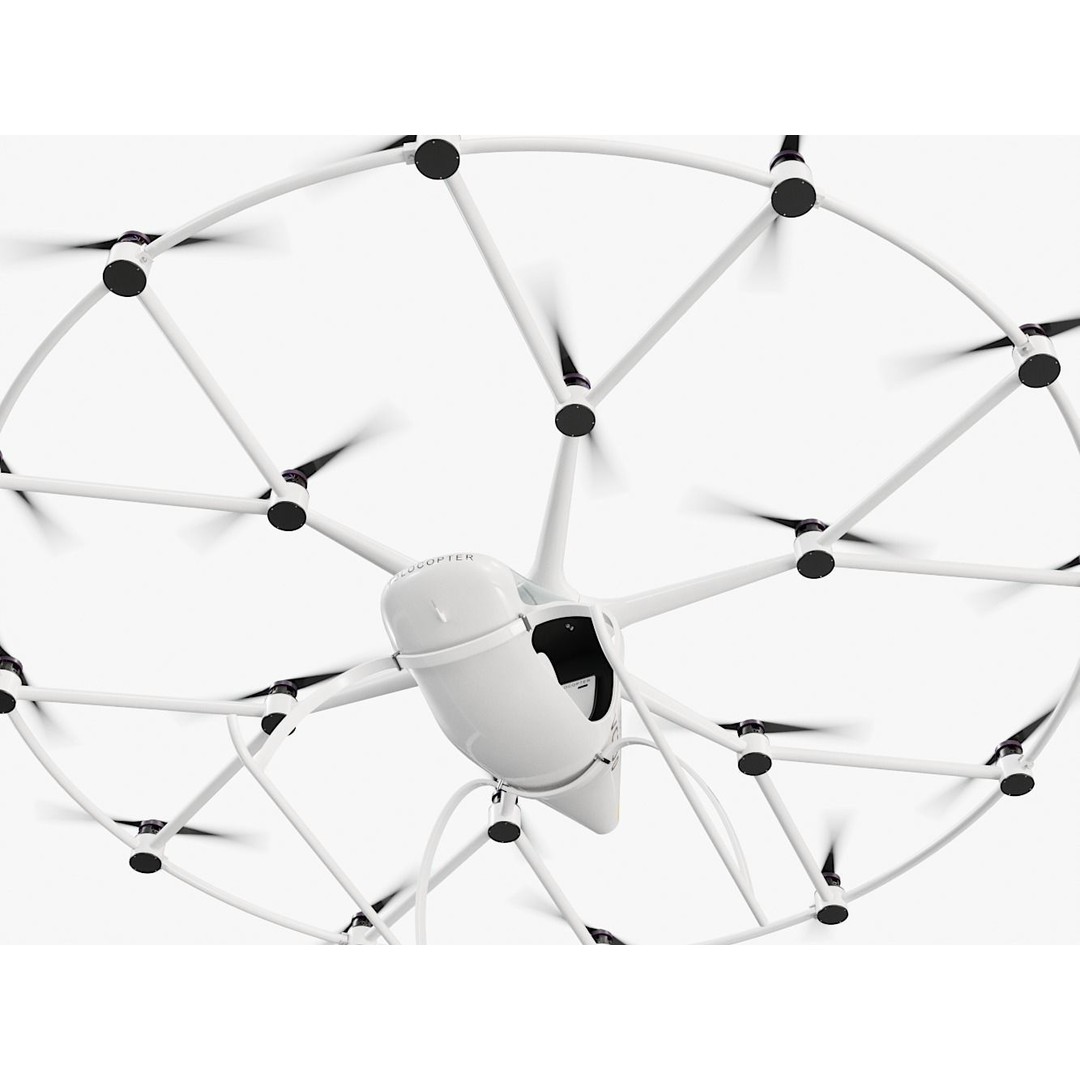 E-VOLO VC200 Volocopter 3D Model – High Poly Rigged Multirotor, FBX, OBJ - View 8