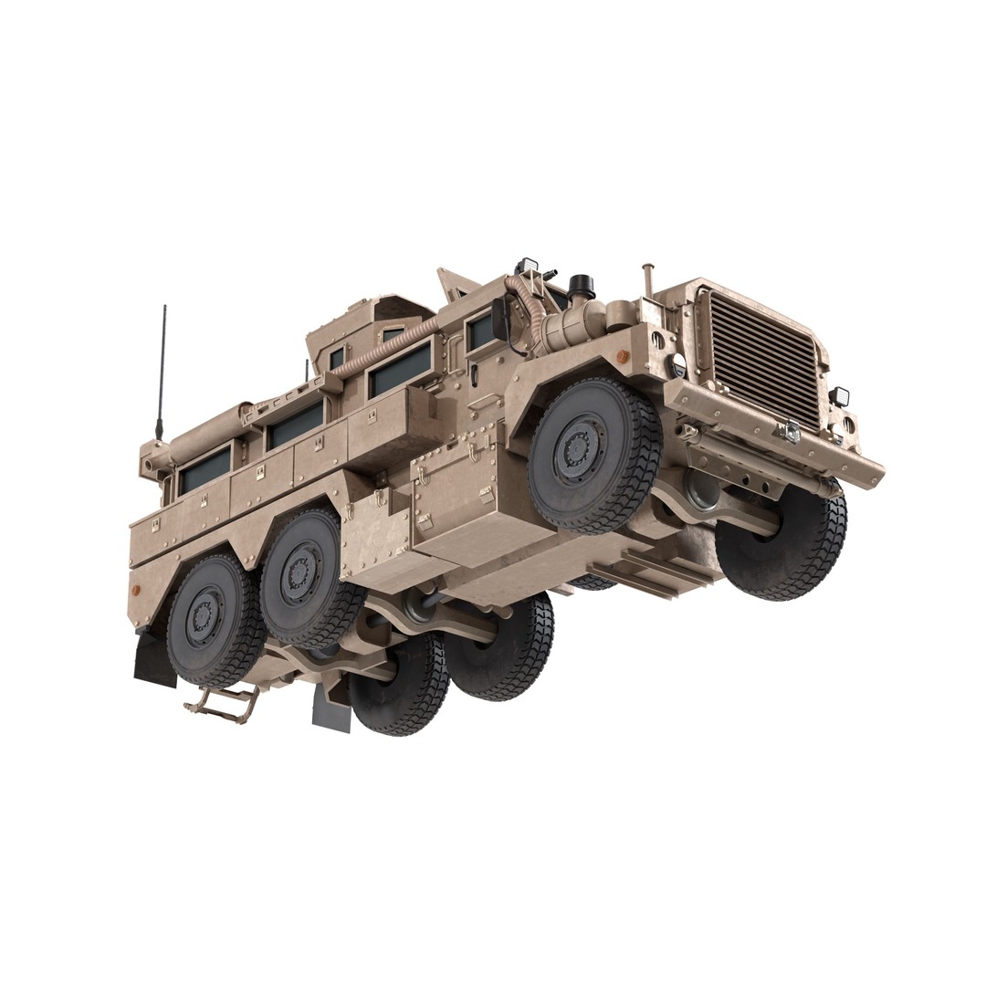 Cougar MRAP 3D Model – Low Poly Military Vehicle, FBX, Blender - View 10