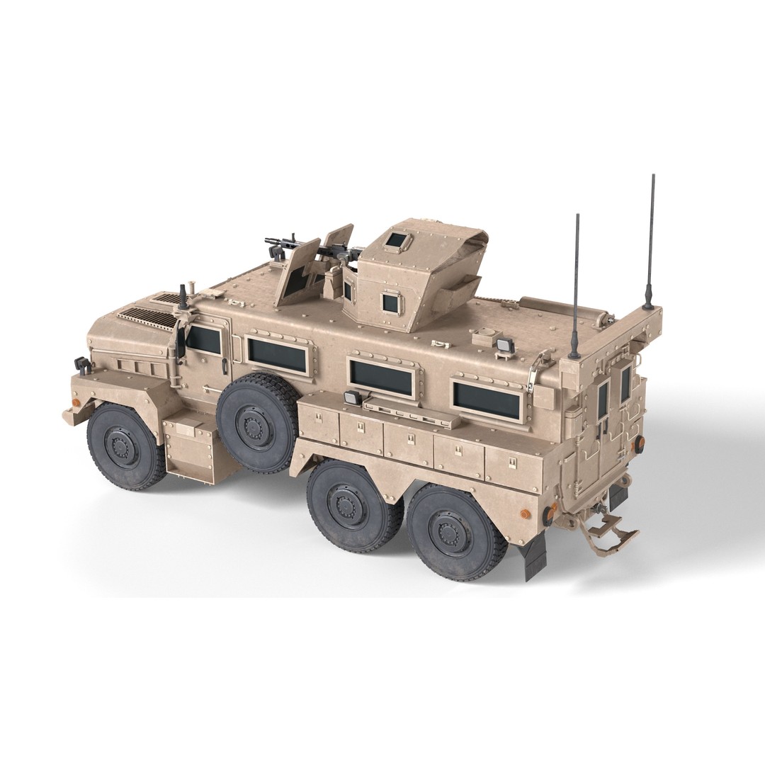 Cougar MRAP 3D Model – Low Poly Military Vehicle, FBX, Blender - View 3