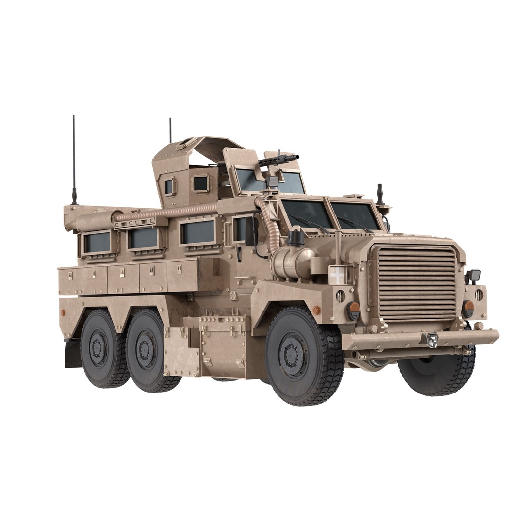 Cougar MRAP 3D Model – Low Poly Military Vehicle, FBX, Blender - View 4