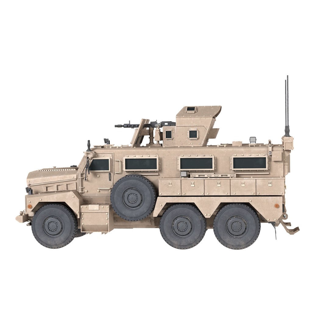 Cougar MRAP 3D Model – Low Poly Military Vehicle, FBX, Blender - View 6