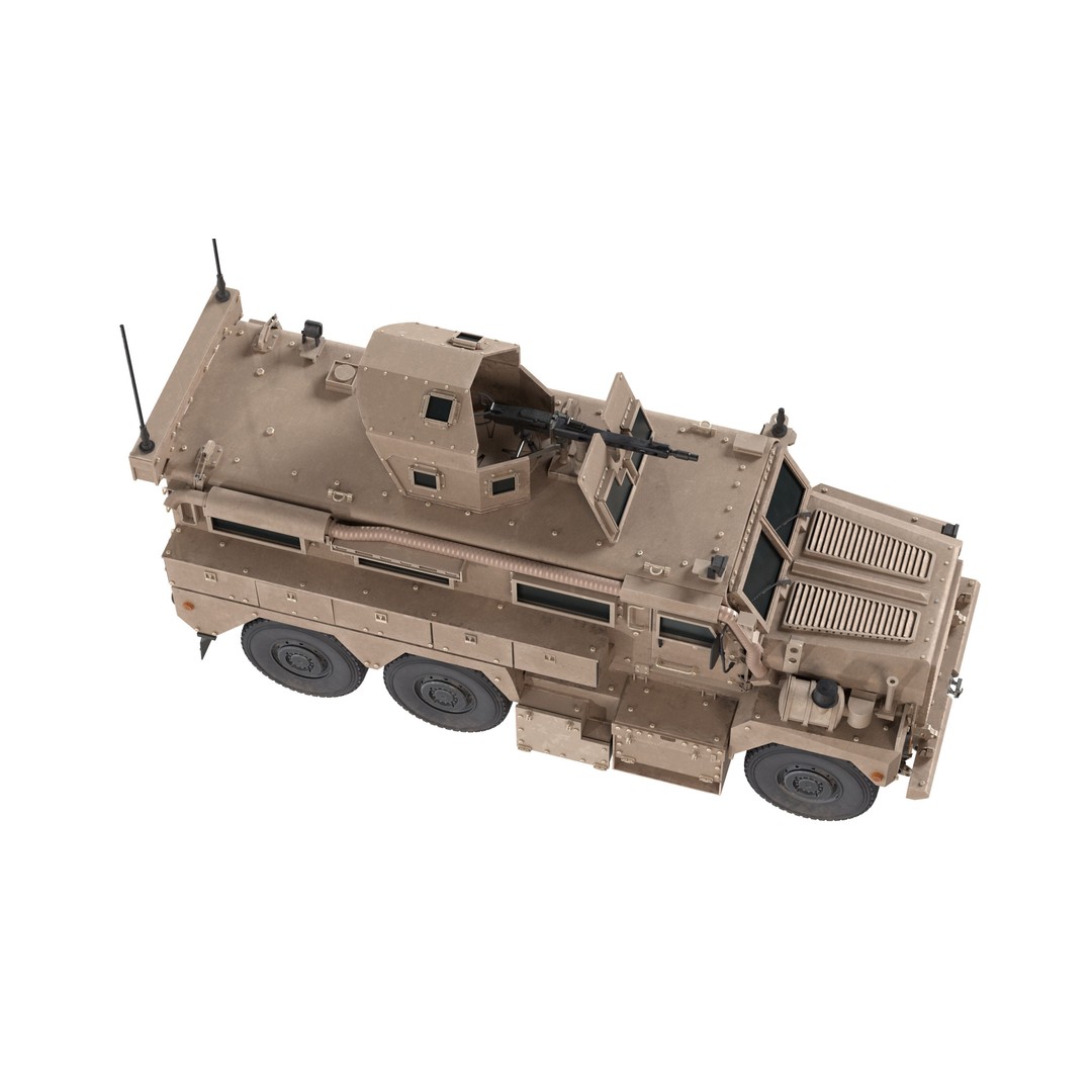 Cougar MRAP 3D Model – Low Poly Military Vehicle, FBX, Blender - View 7