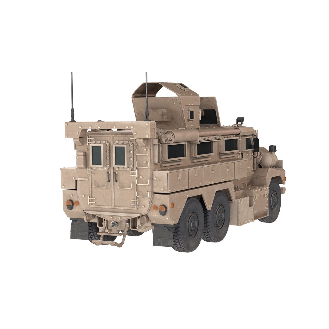 Cougar MRAP 3D Model – Low Poly Military Vehicle, FBX, Blender - View 8