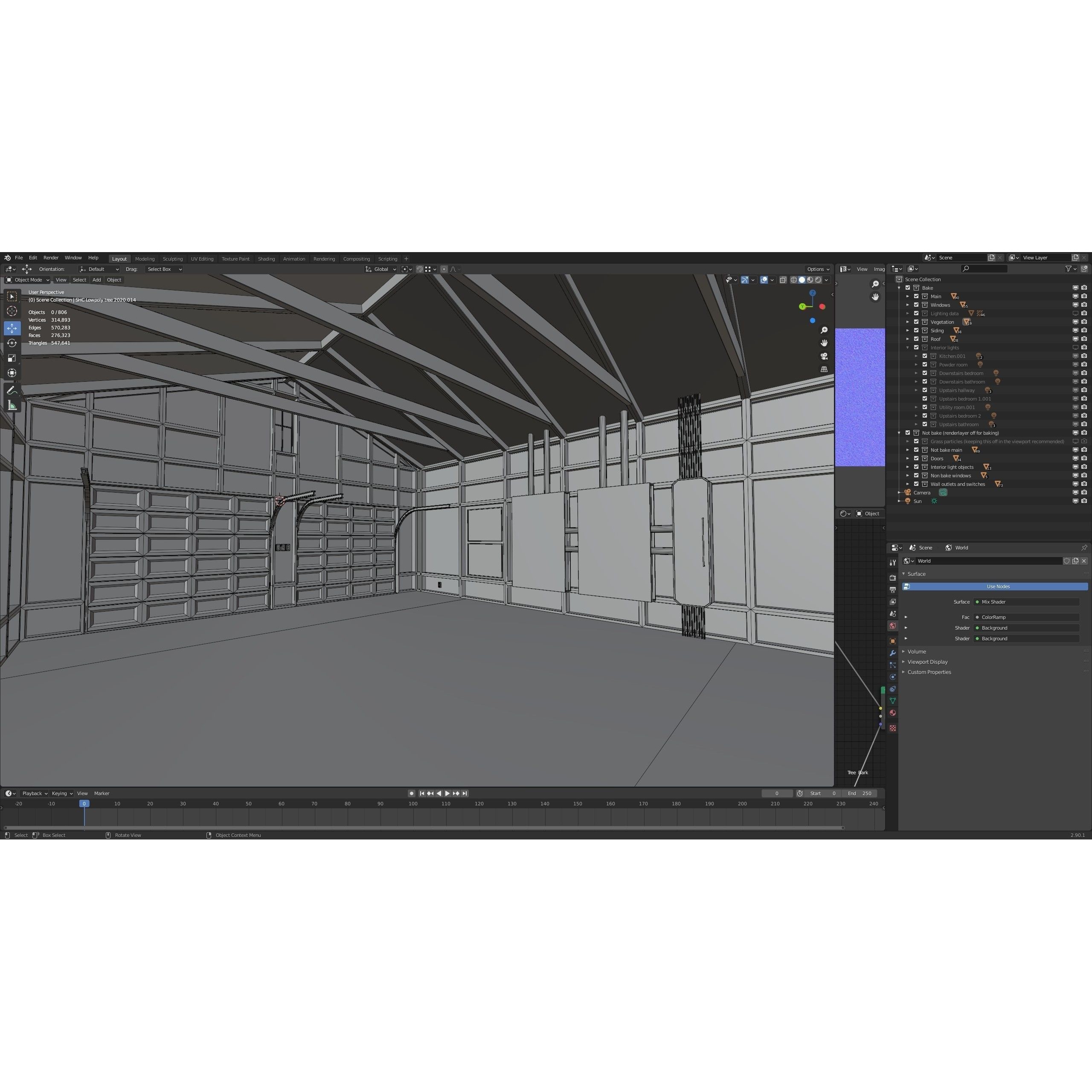 Classic Style Porch House - Low-Poly Game-Ready 3D Model
