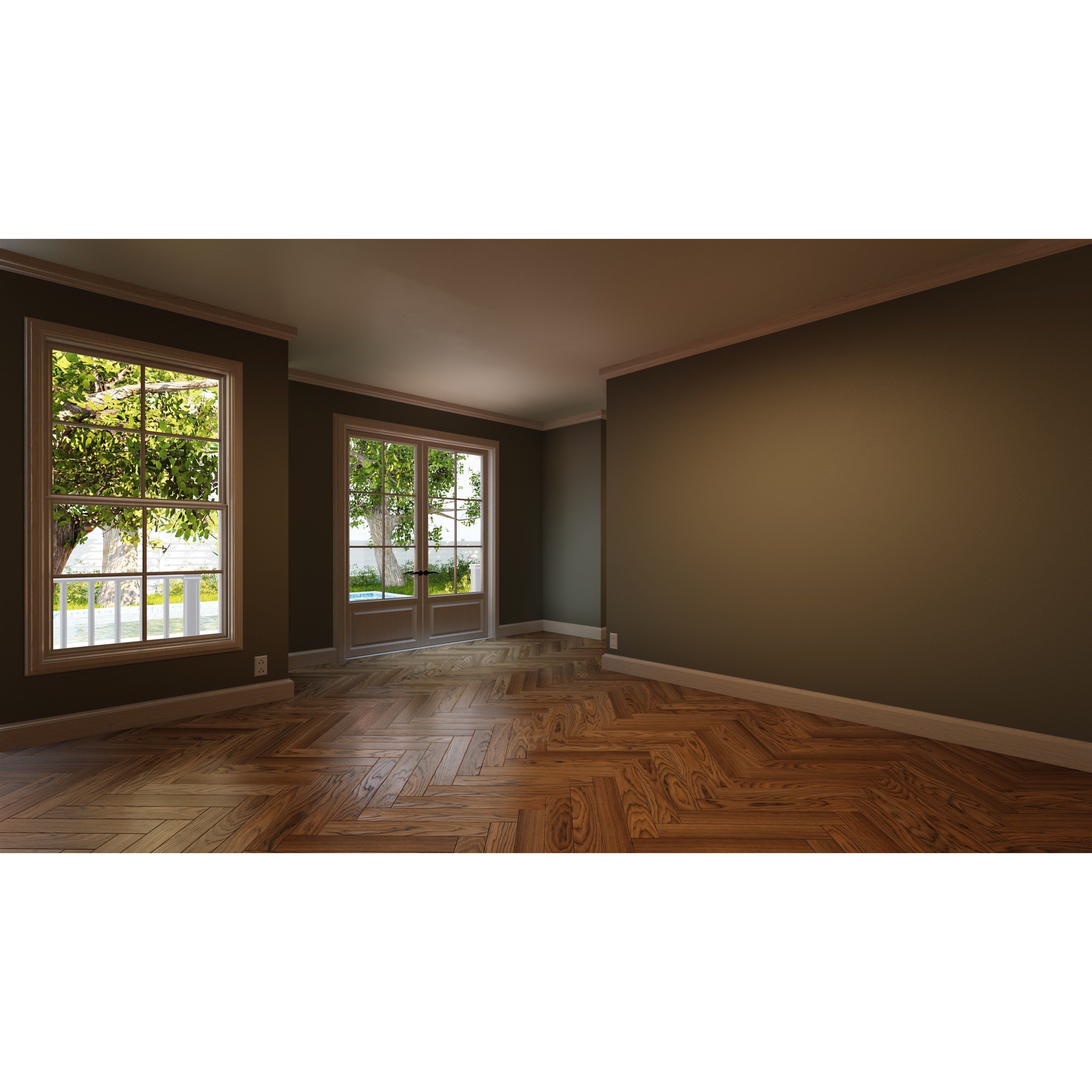 Classic Style Porch House - Low-Poly Game-Ready 3D Model - View 13