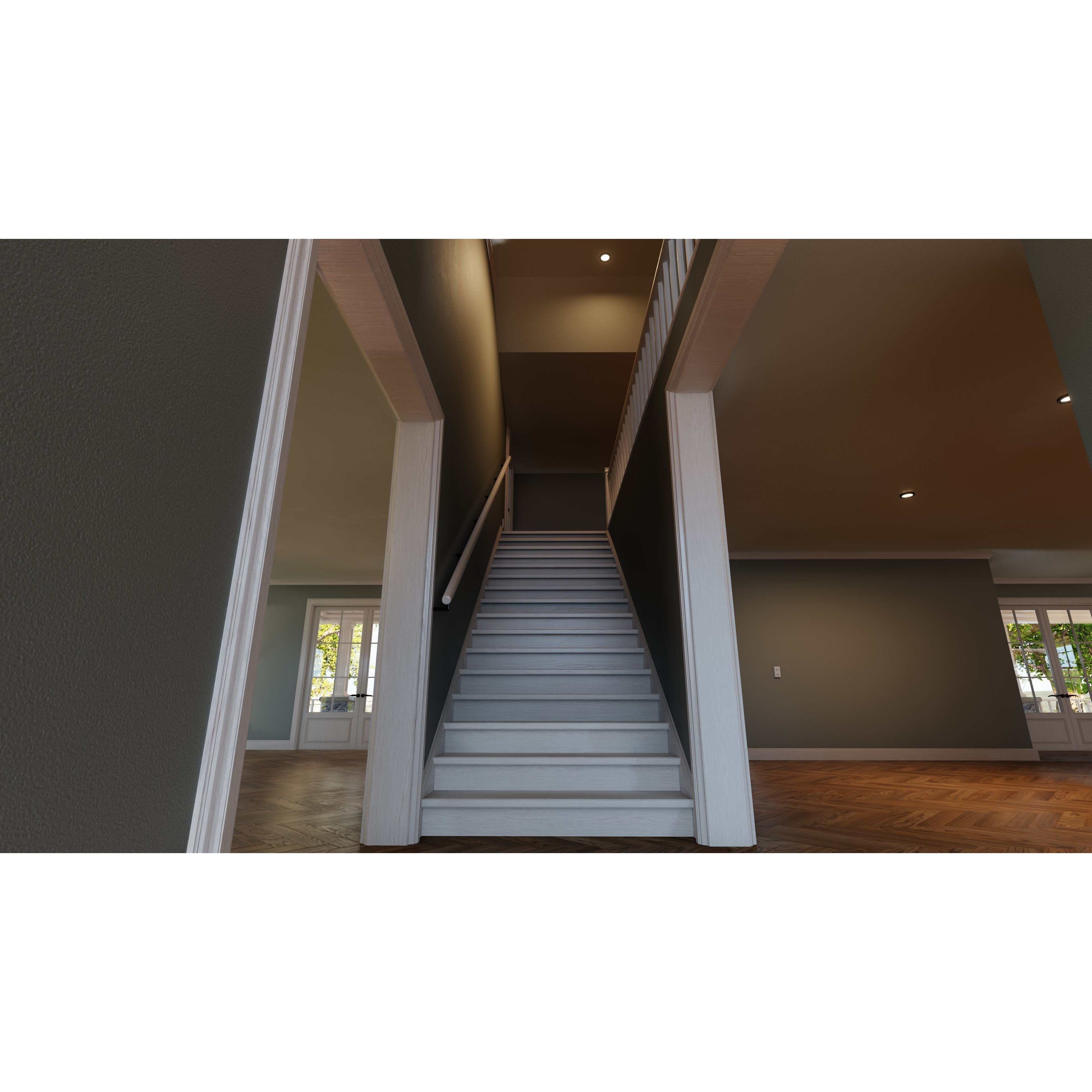 Classic Style Porch House - Low-Poly Game-Ready 3D Model - View 17