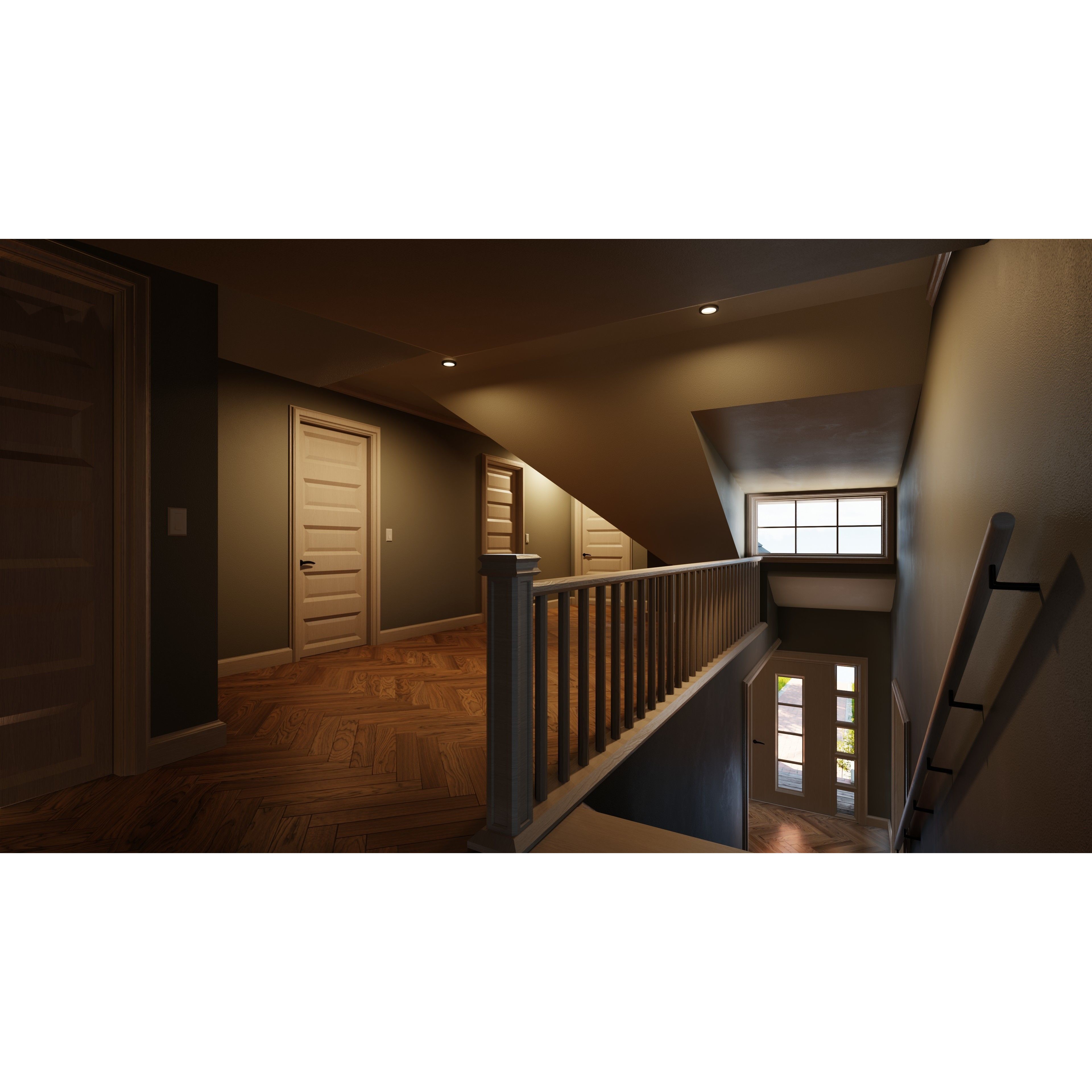 Classic Style Porch House - Low-Poly Game-Ready 3D Model - View 19