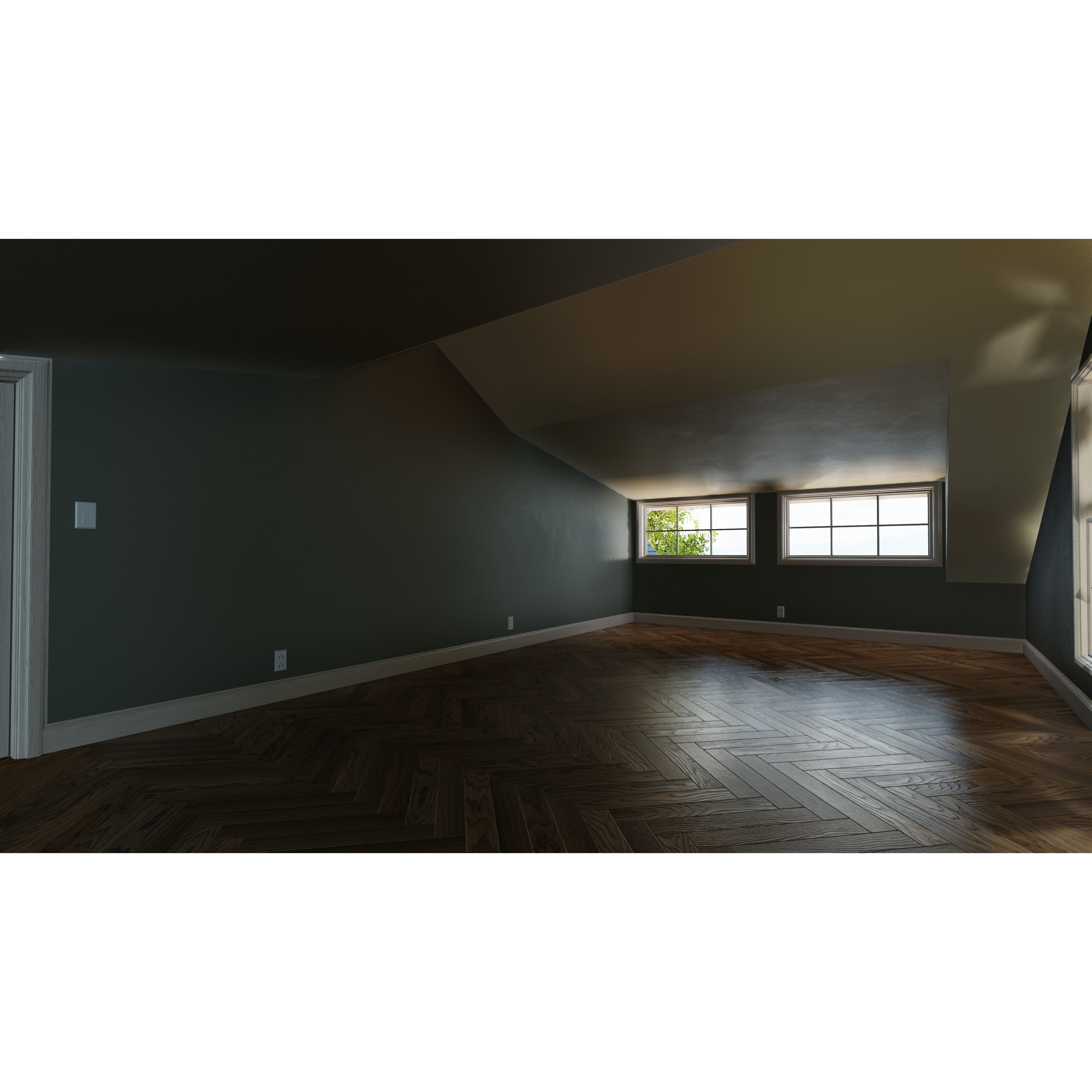 Classic Style Porch House - Low-Poly Game-Ready 3D Model - View 20