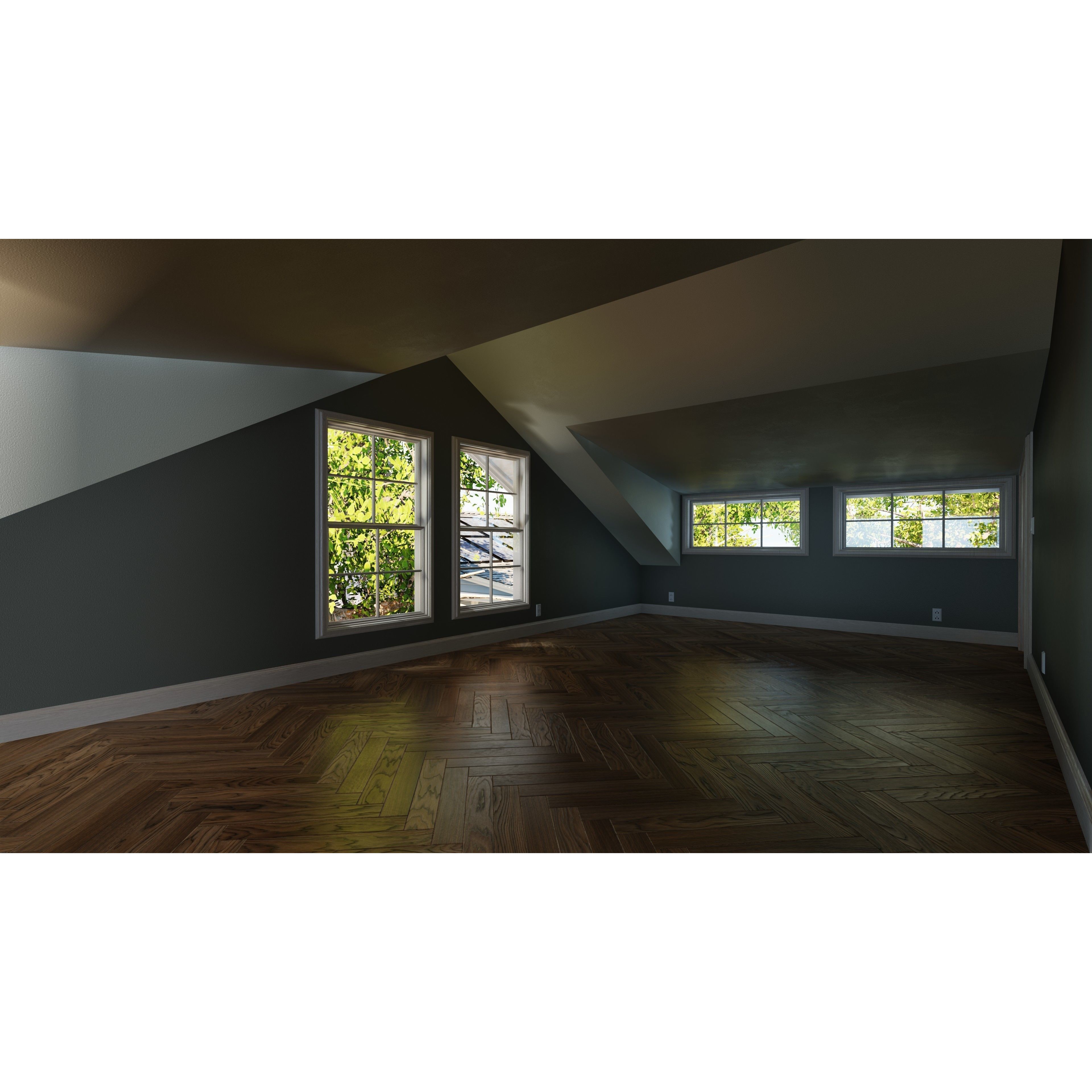 Classic Style Porch House - Low-Poly Game-Ready 3D Model - View 21