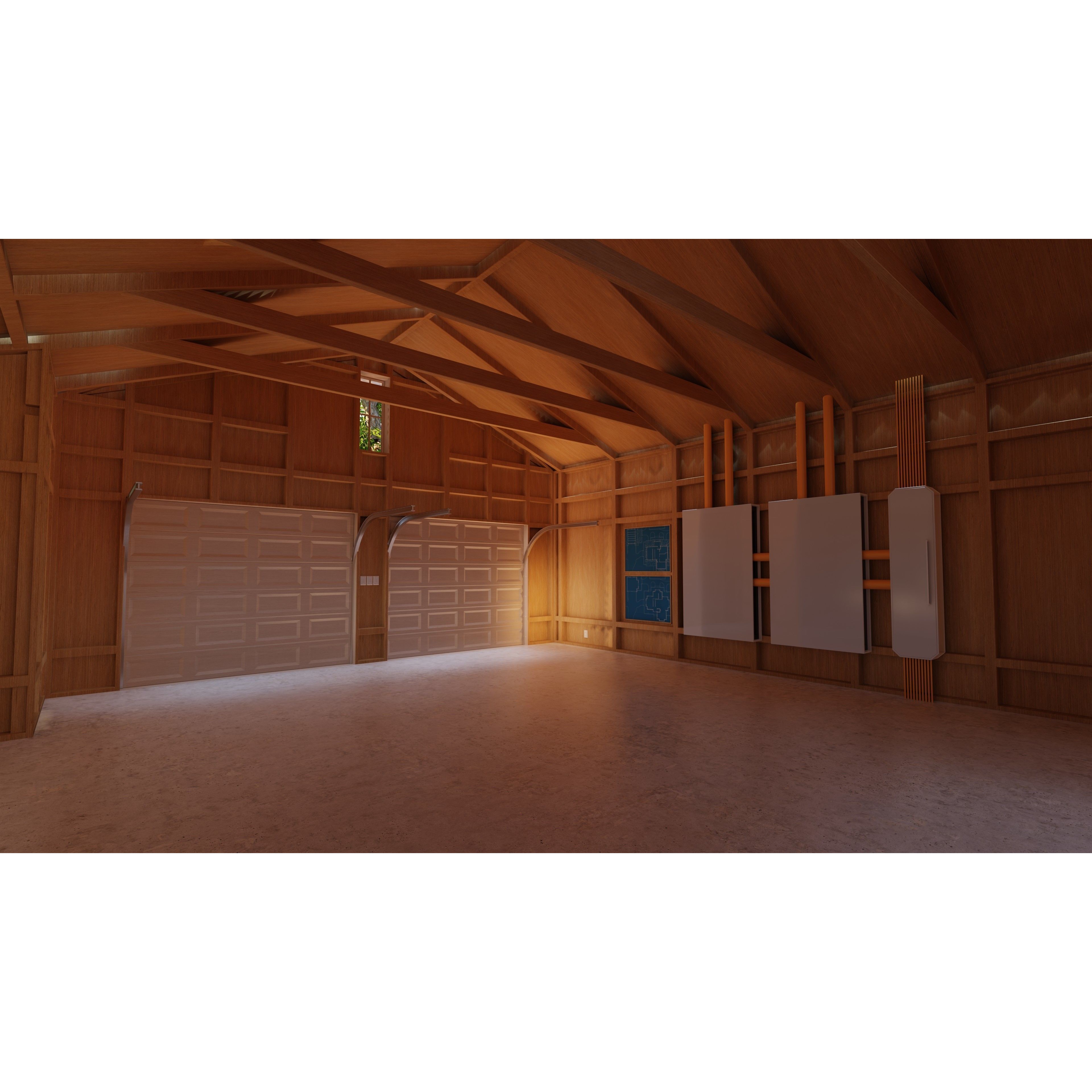 Classic Style Porch House - Low-Poly Game-Ready 3D Model - View 25