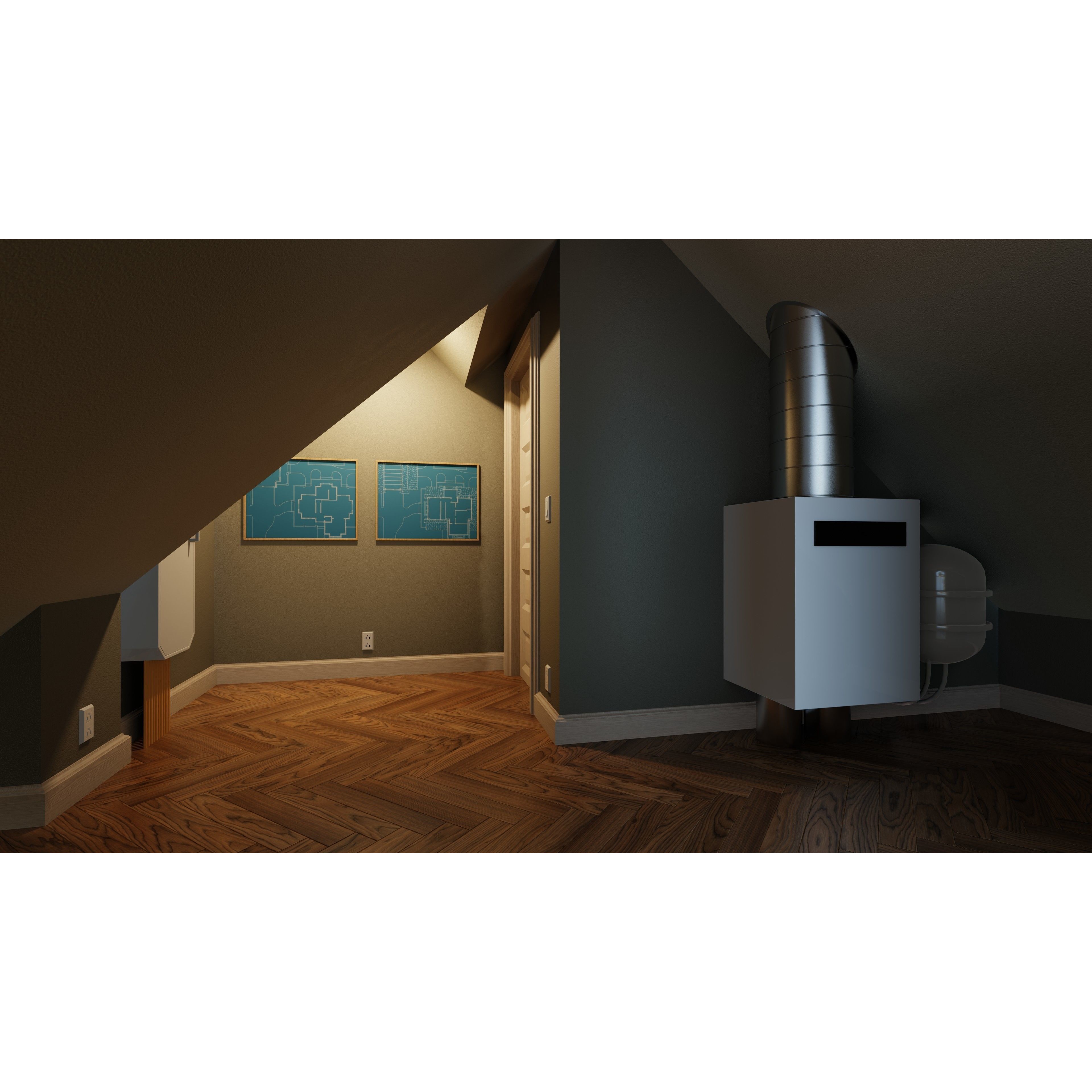 Classic Style Porch House - Low-Poly Game-Ready 3D Model - View 27