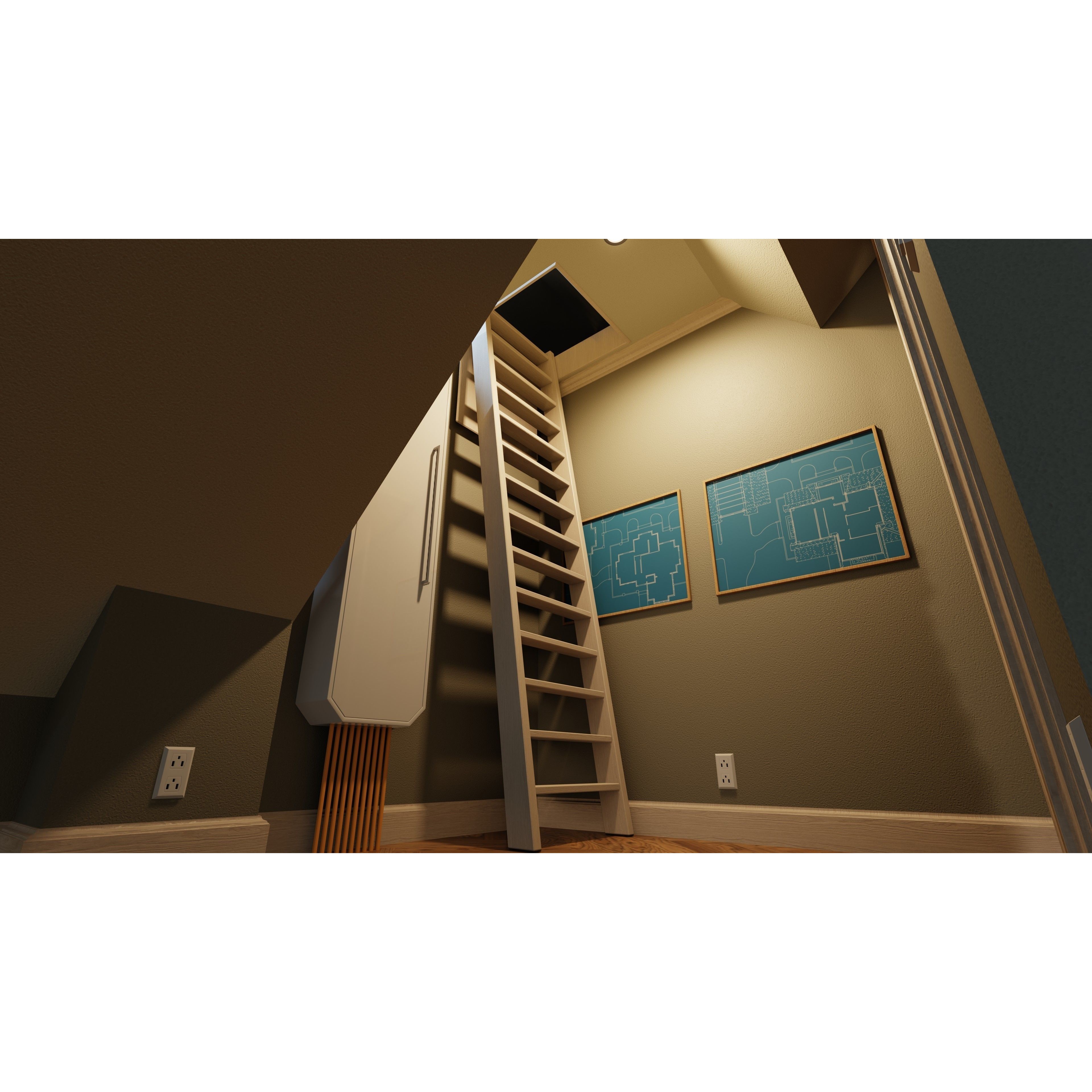 Classic Style Porch House - Low-Poly Game-Ready 3D Model - View 28