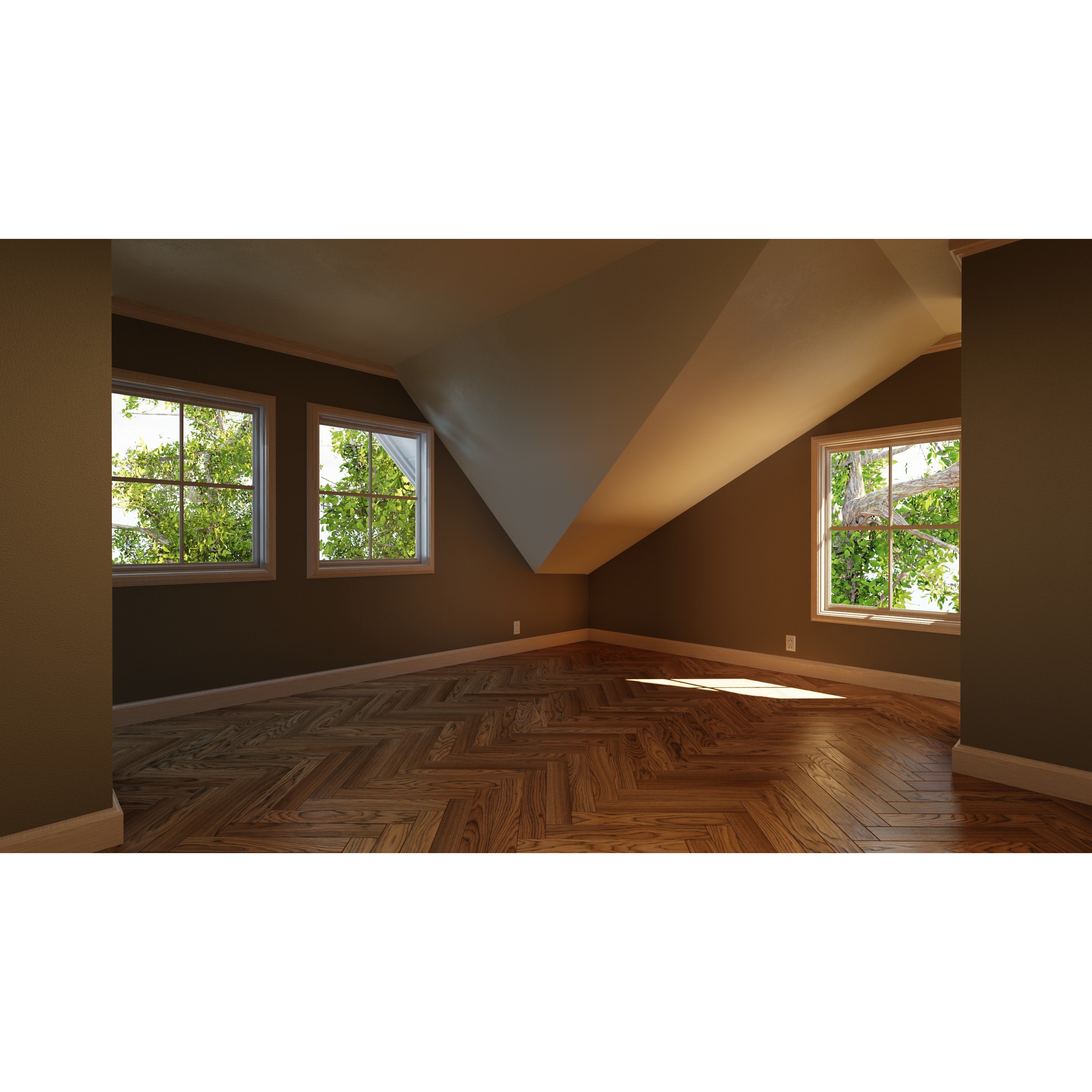 Classic Style Porch House - Low-Poly Game-Ready 3D Model - View 30