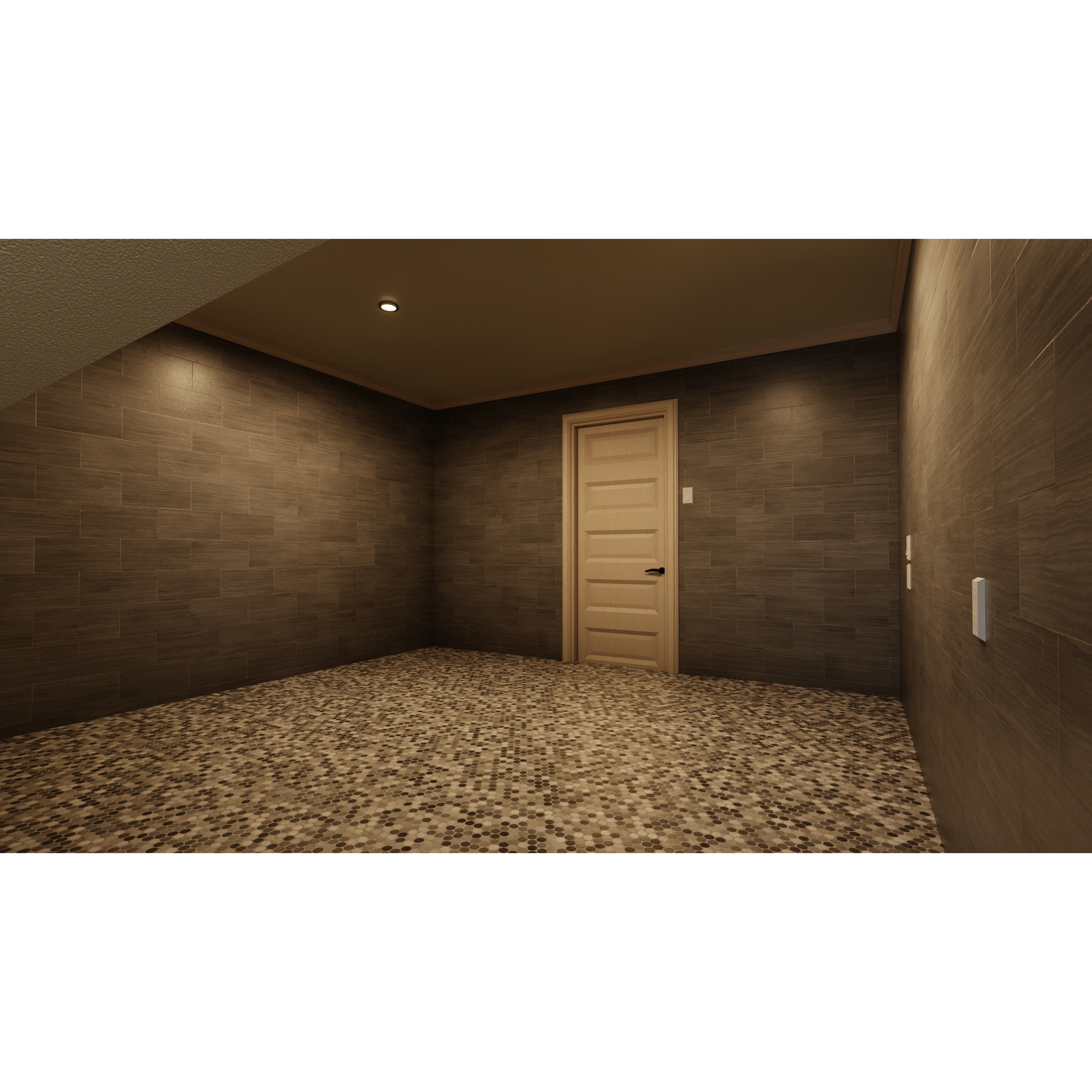 Classic Style Porch House - Low-Poly Game-Ready 3D Model - View 34