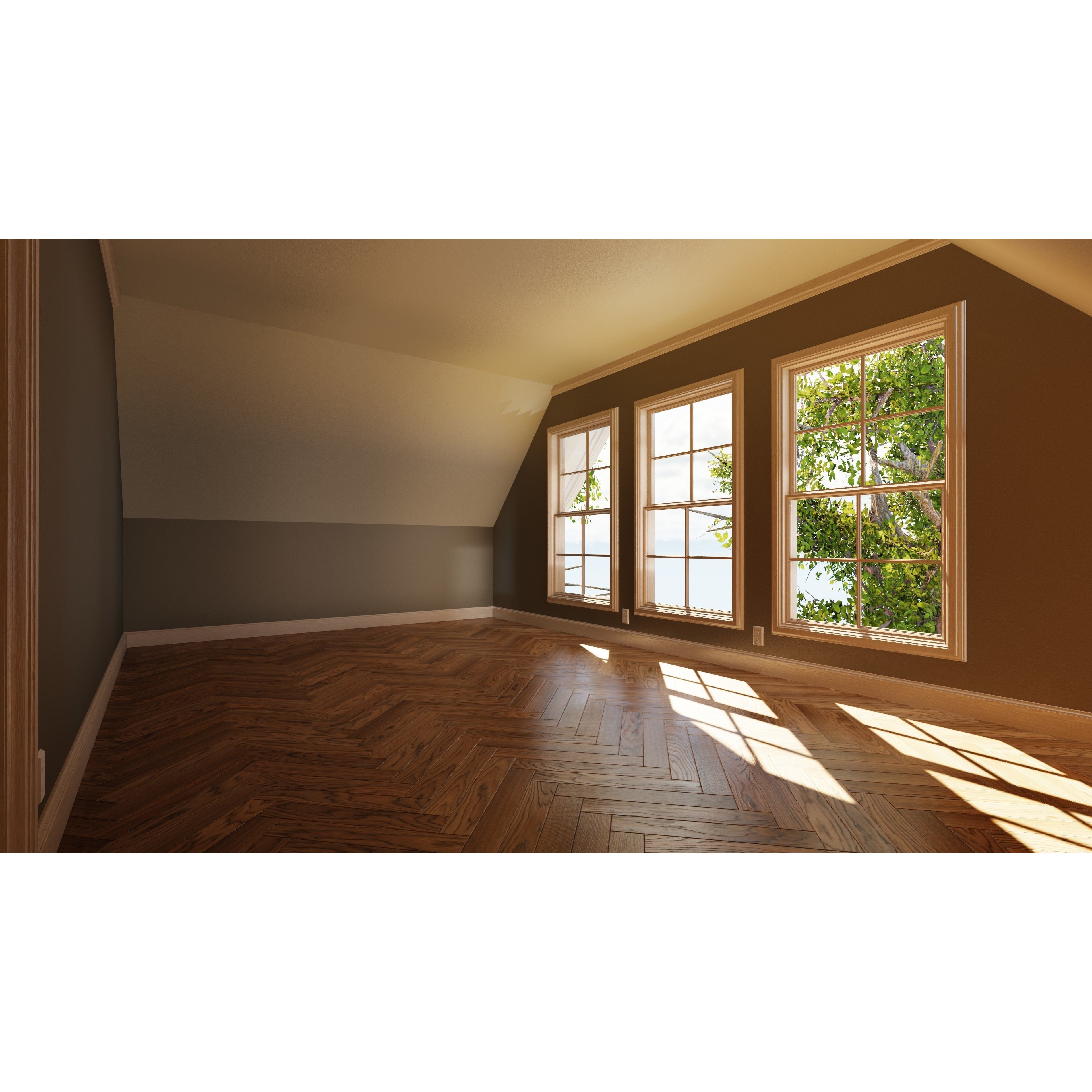 Classic Style Porch House - Low-Poly Game-Ready 3D Model - View 35