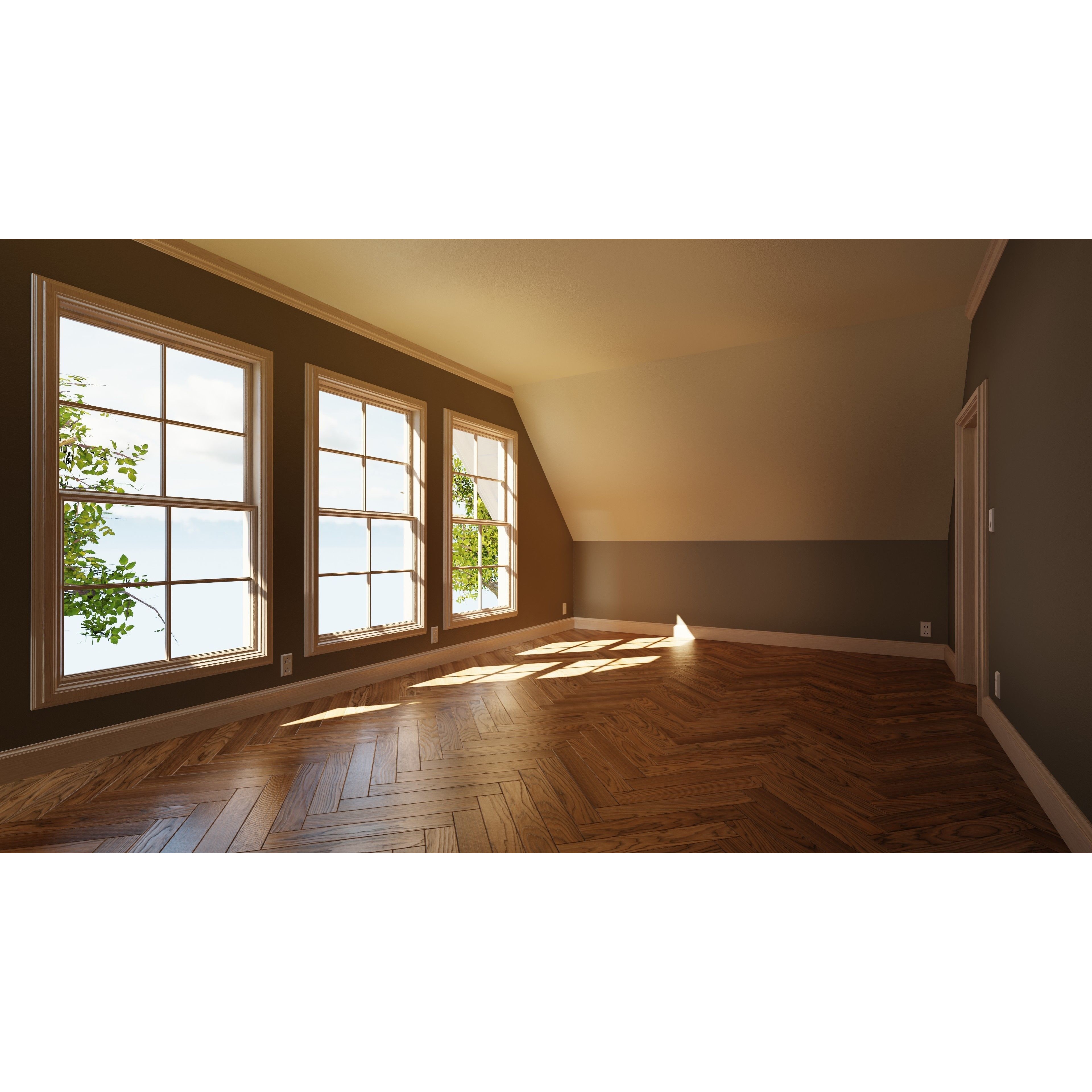 Classic Style Porch House - Low-Poly Game-Ready 3D Model - View 36