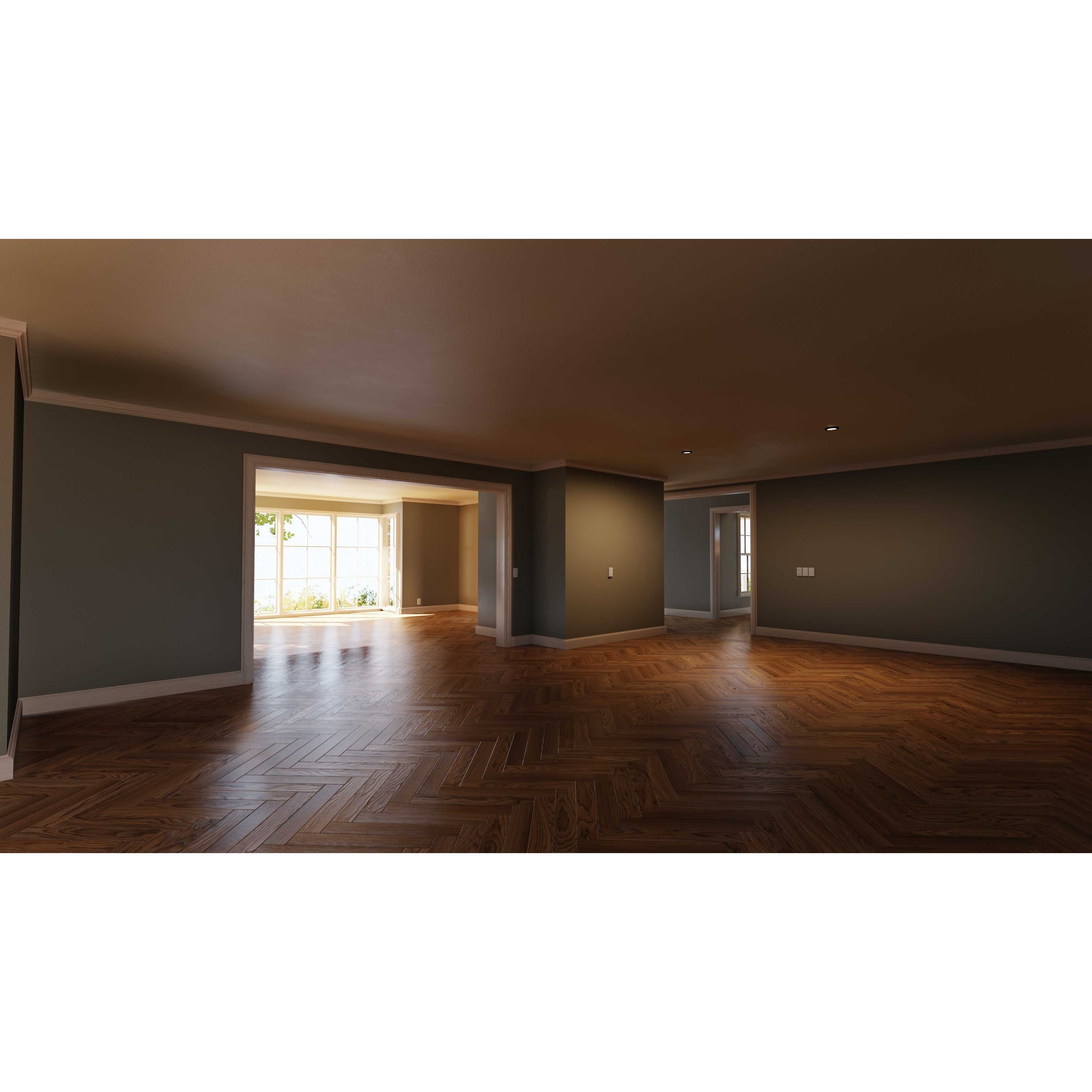 Classic Style Porch House - Low-Poly Game-Ready 3D Model - View 4