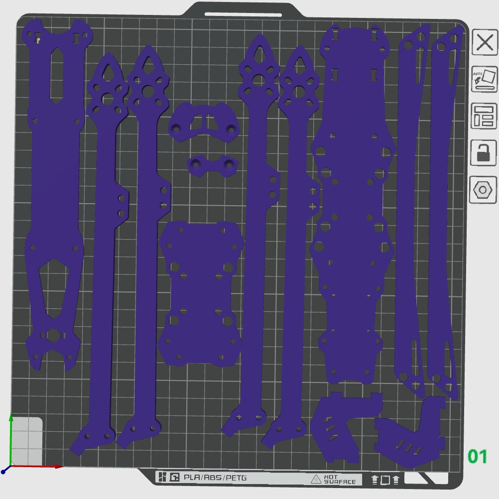 FPV Frame Mark4 v2 3D Model – Low Poly Drone Frame, FBX