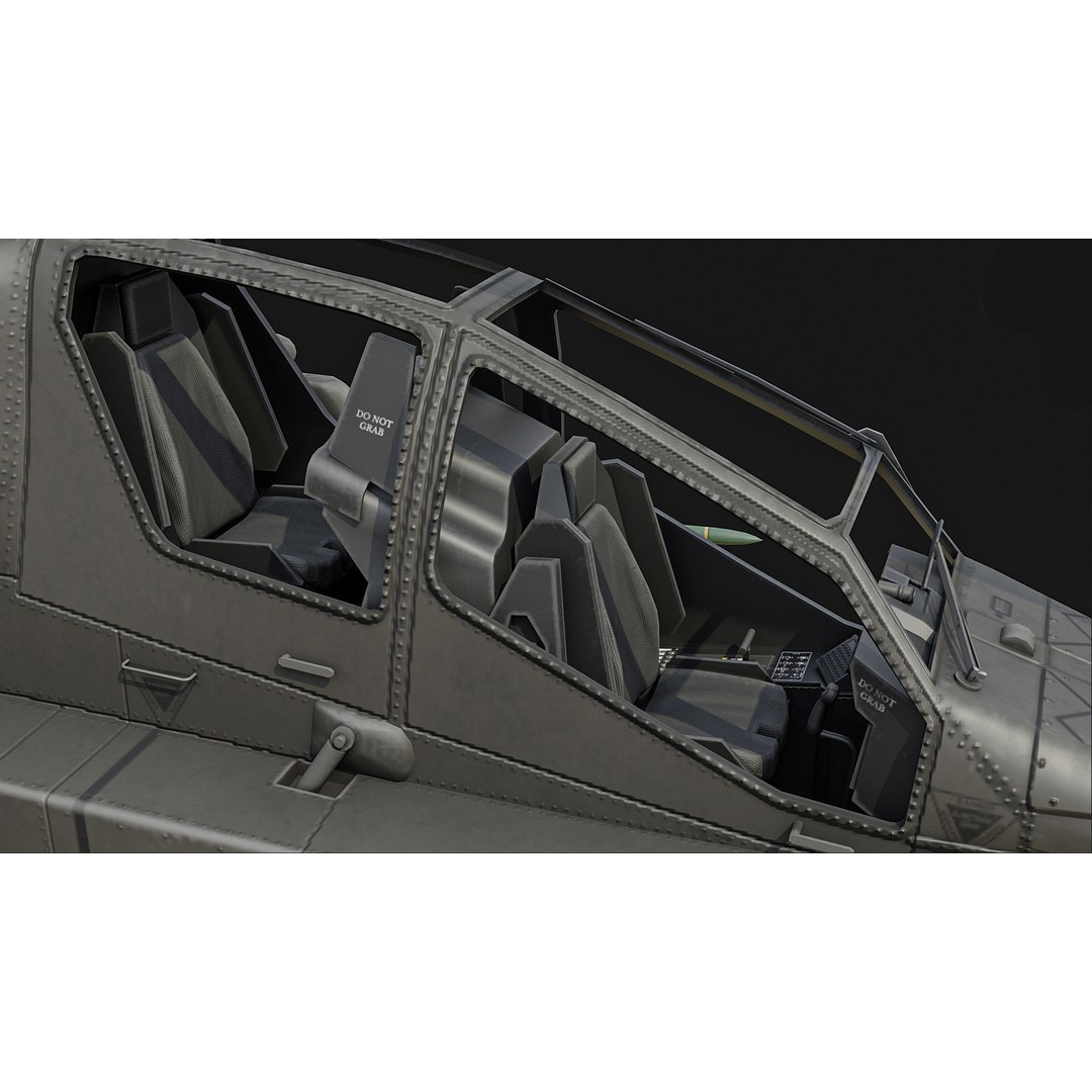 AH-64D Apache Helicopter 3D Model – Low Poly Game Asset, FBX - View 12