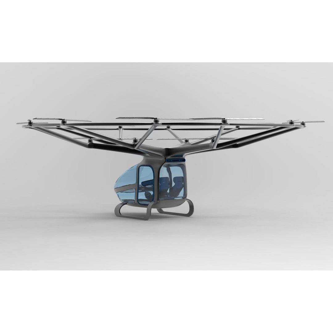Drone Air Taxi 3D Model – Low Poly Rigged Vehicle, FBX, OBJ - View 6